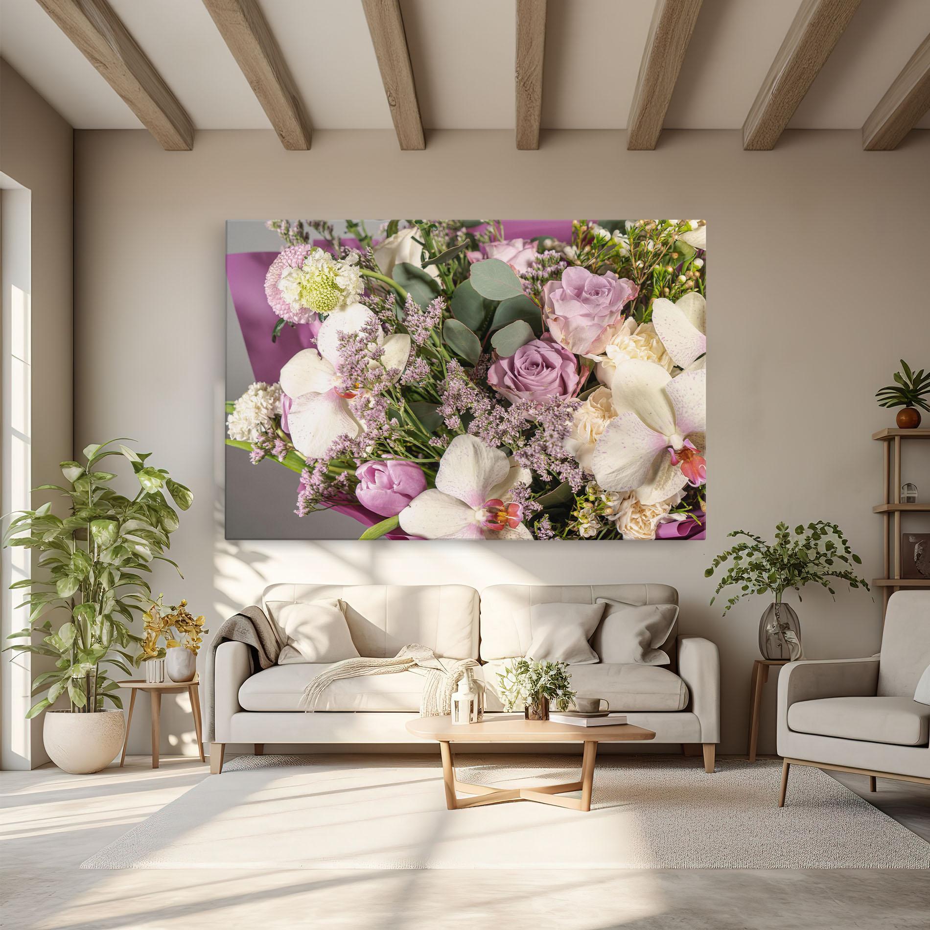 Leinwandbild Cute Purple Bouquet mockup 6