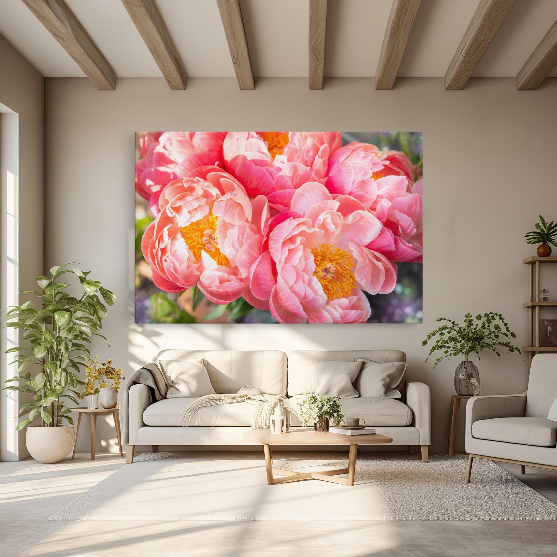 Leinwandbild Opened Peonies Bouquet mockup 6