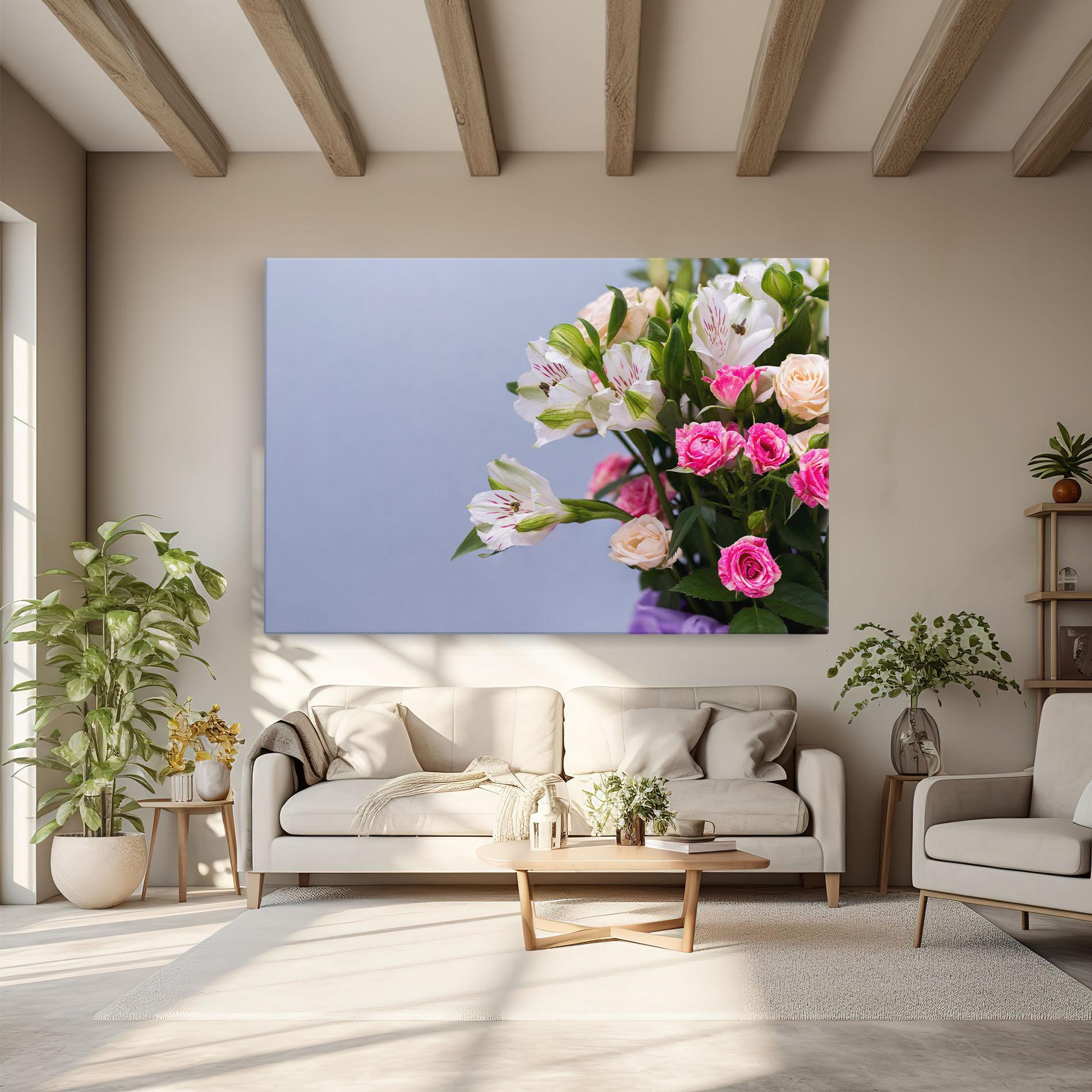 Leinwandbild White Pink Bouquet mockup 6