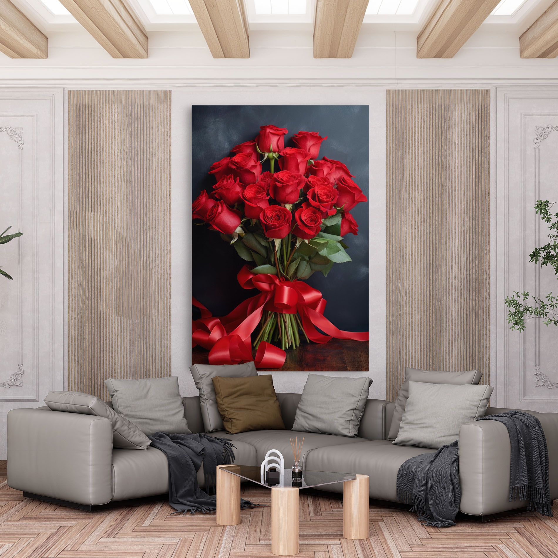 Beautiful Red Roses Bouquet mockup 6