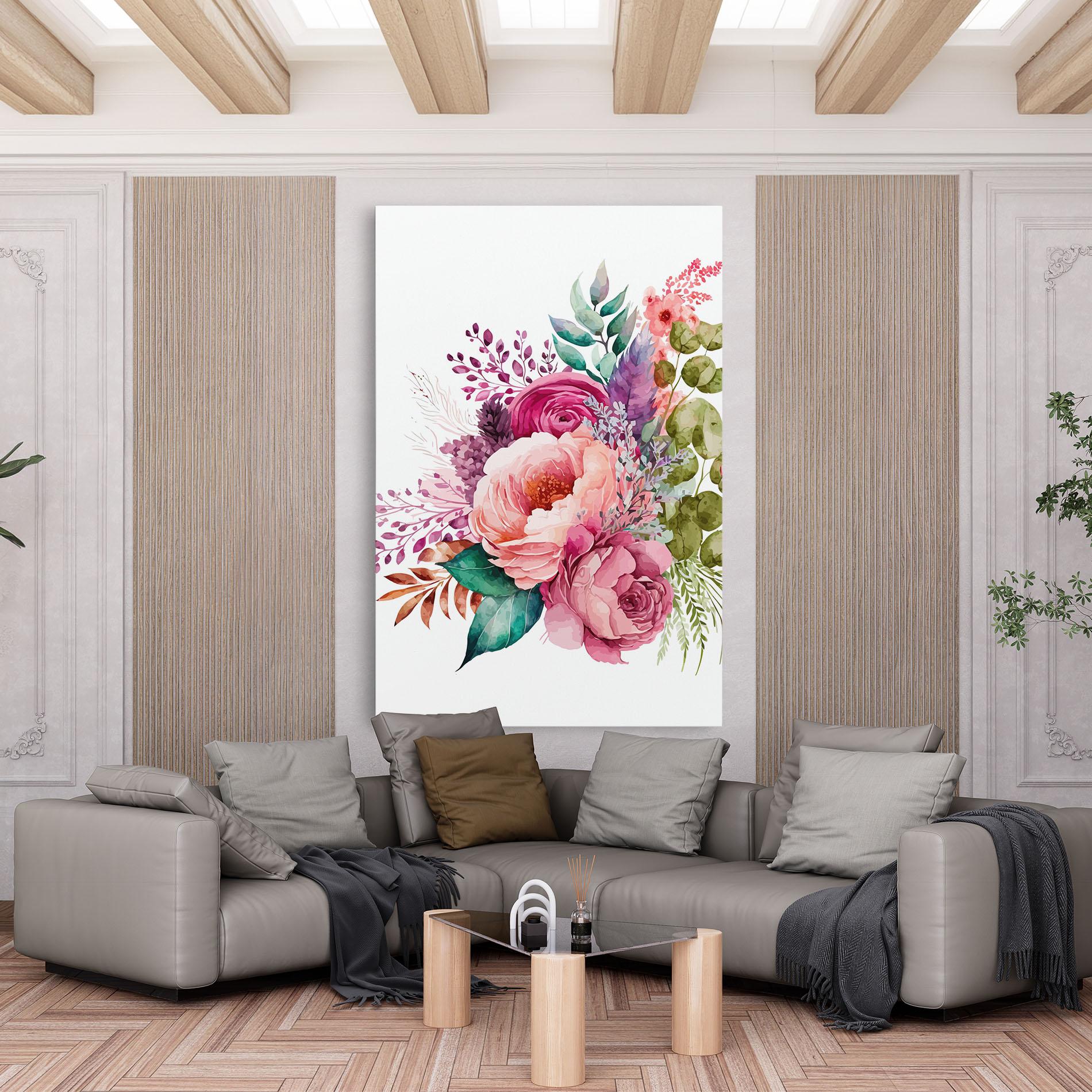 Leinwandbild Bouquet Of Pink Roses mockup 6