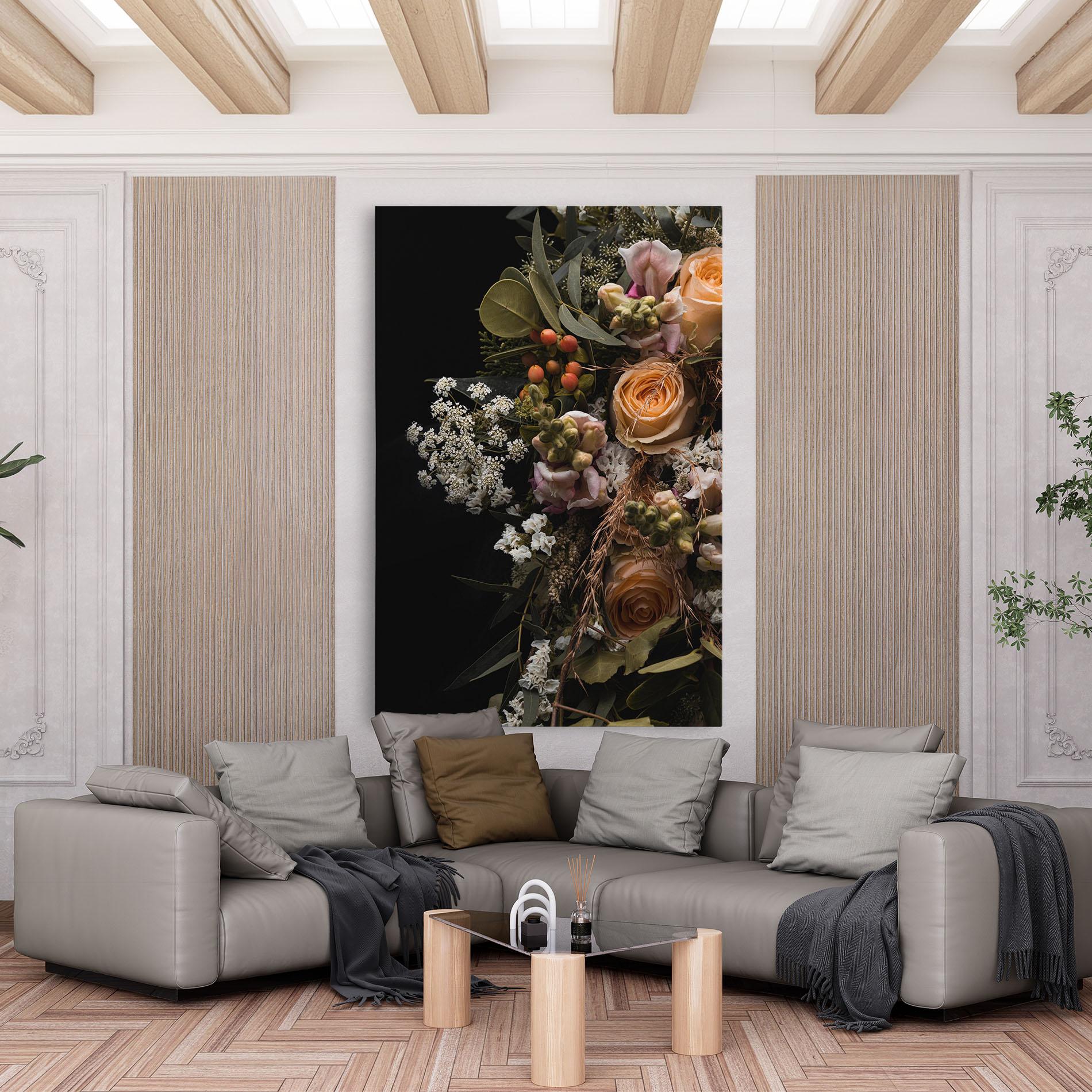 Leinwandbild Dark Flower Bouquet mockup 6