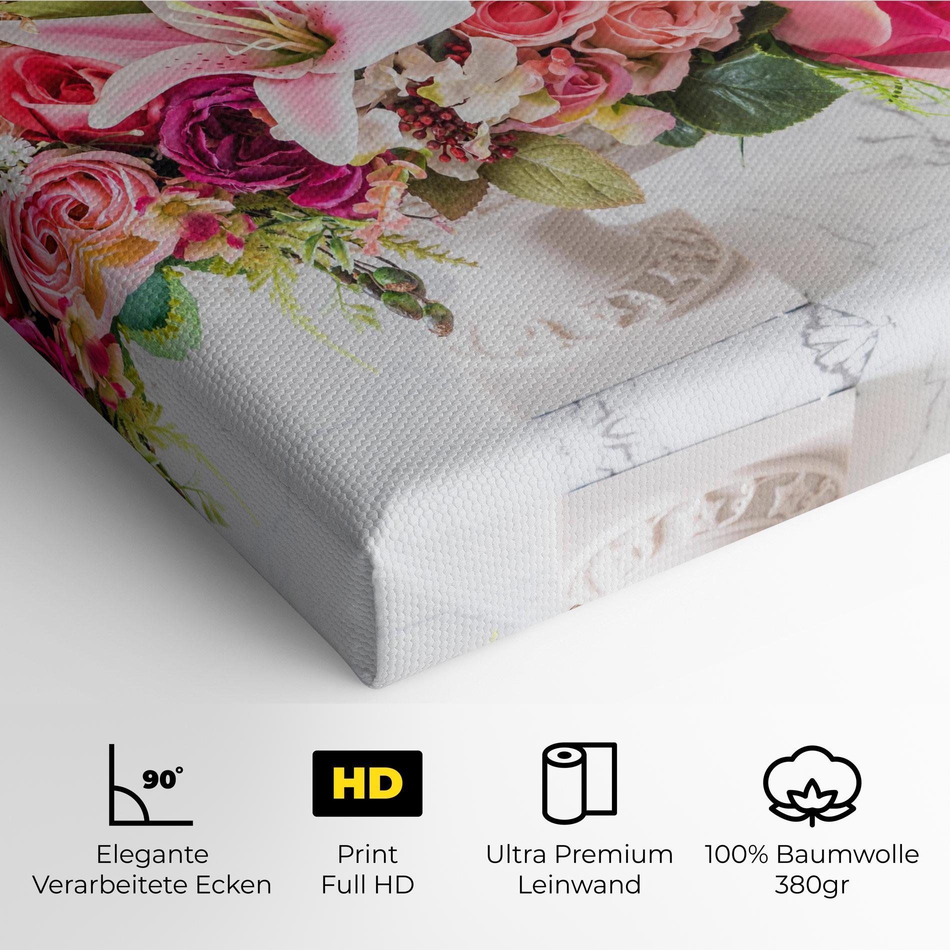 Leinwandbild Bouquet Flowers Vase mockup 4