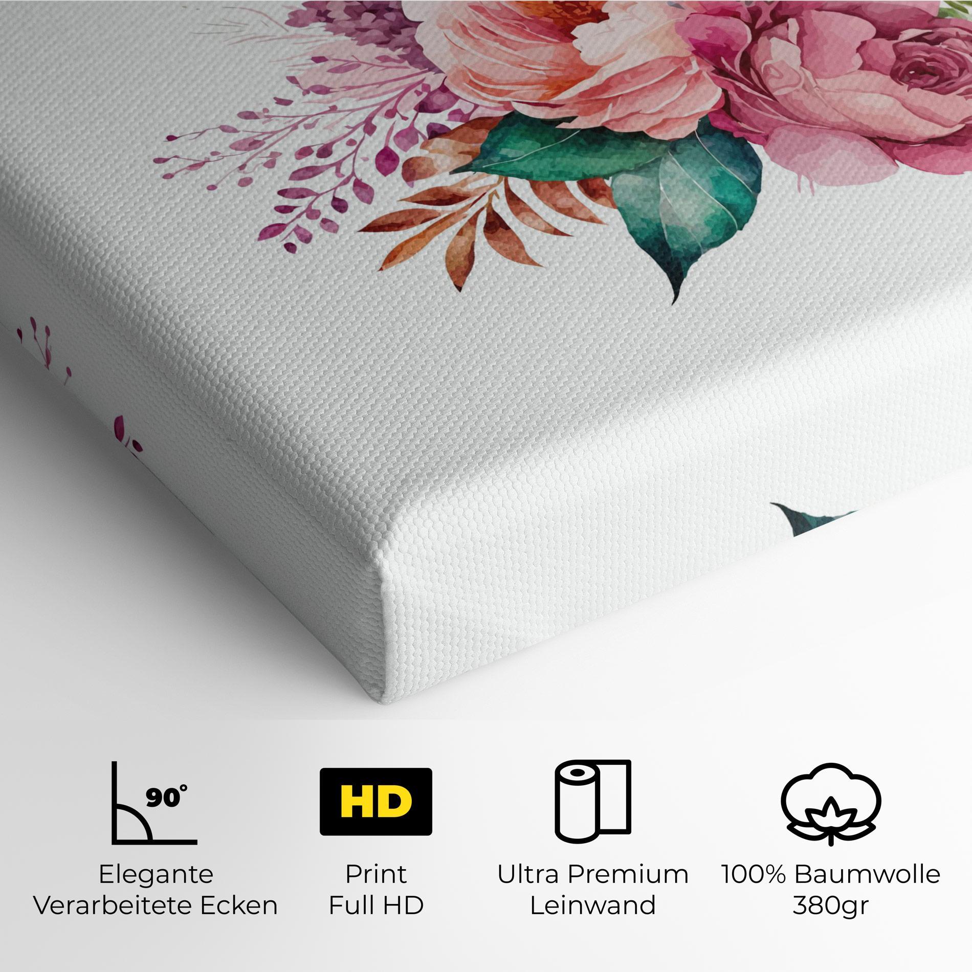 Leinwandbild Bouquet Of Pink Roses mockup 4