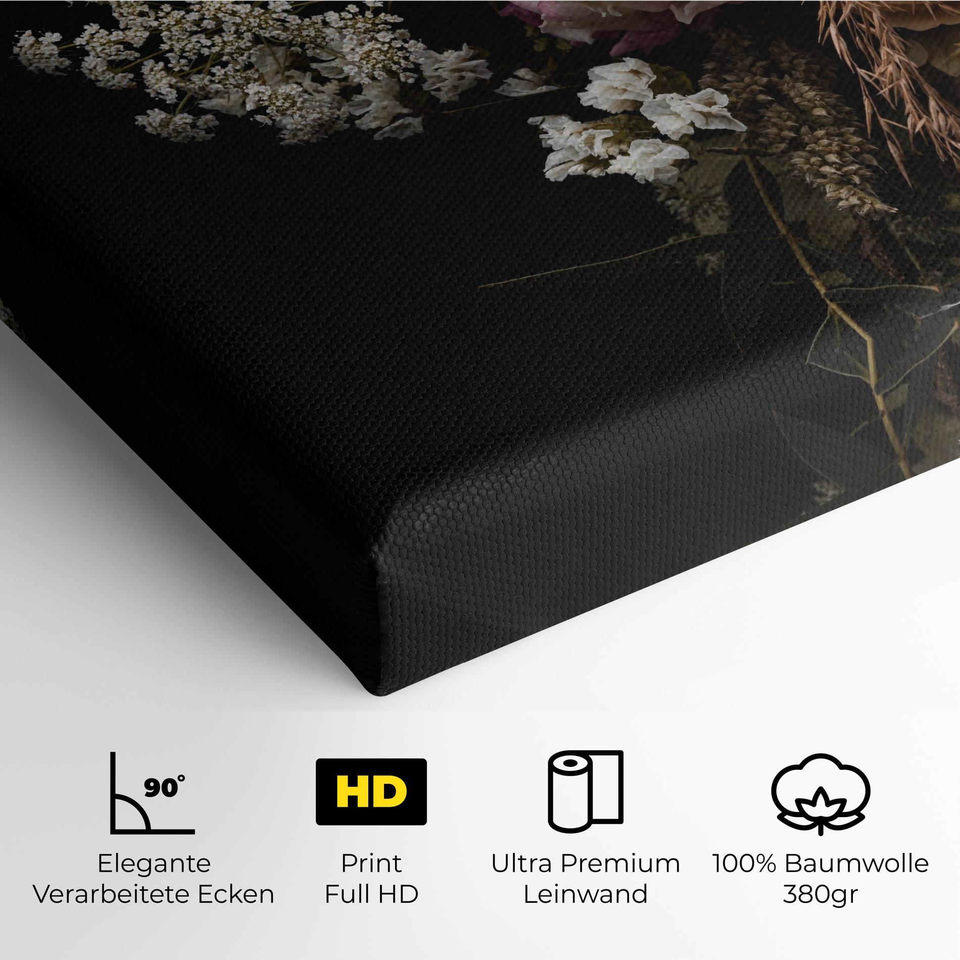 Leinwandbild Dark Flower Bouquet mockup 4