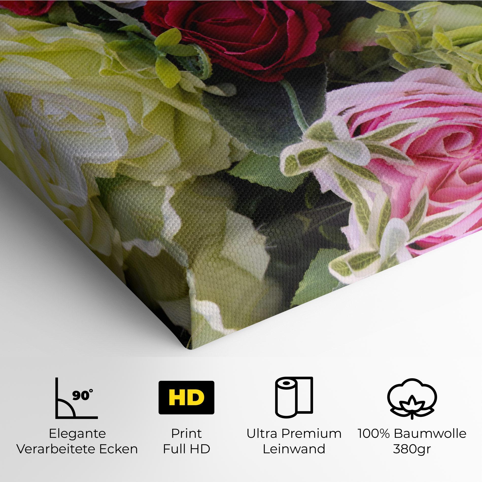 Leinwandbild Mixed Roses Bouquet mockup 4
