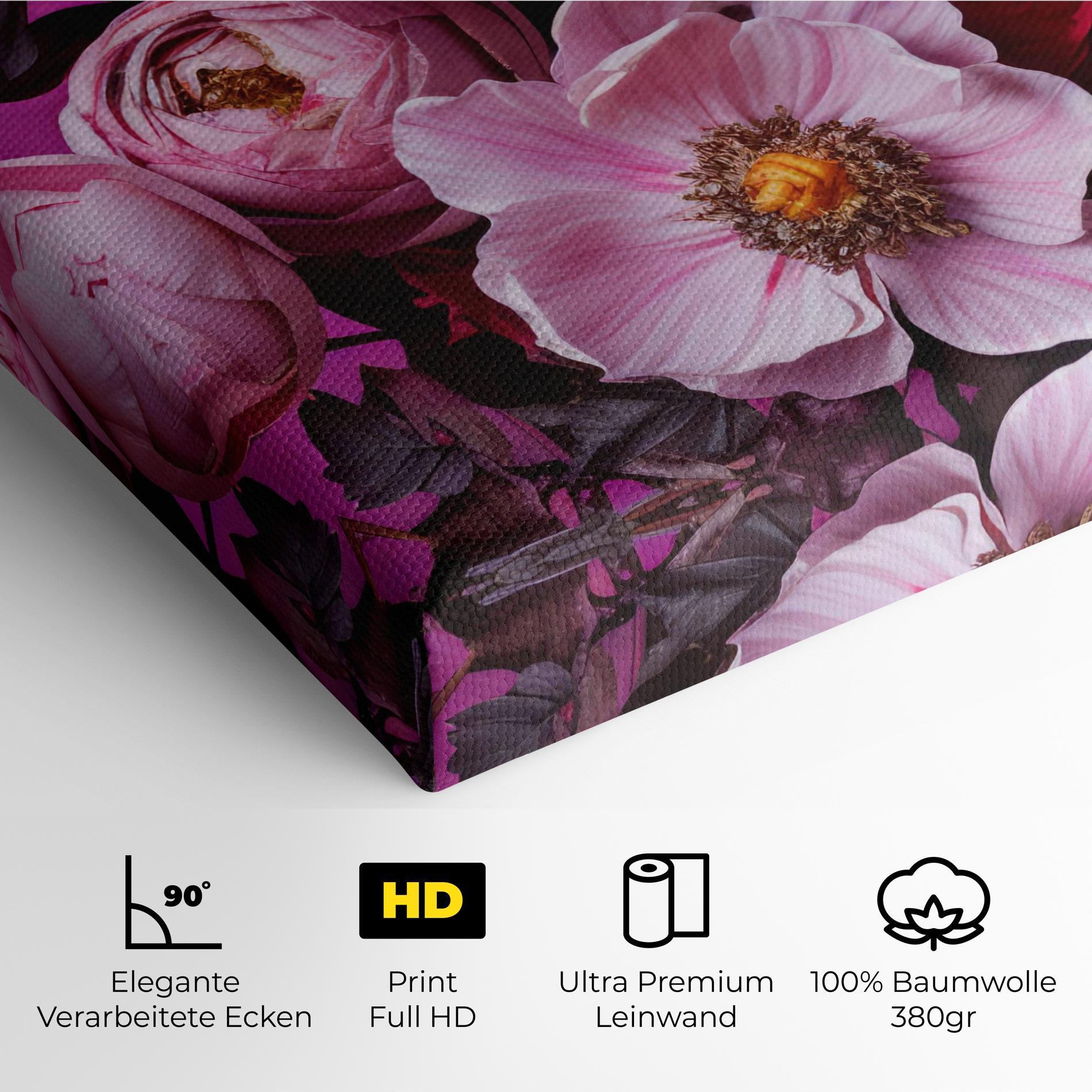 Leinwandbild Pink Red Bouquet mockup 4