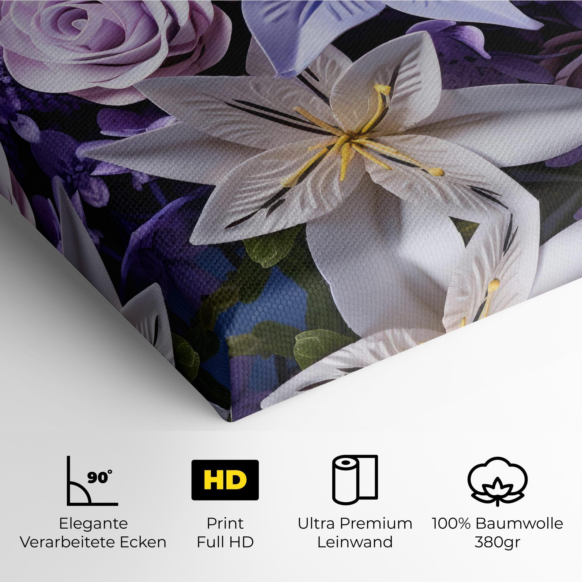 Leinwandbild Purple Cute Bouquet mockup 4