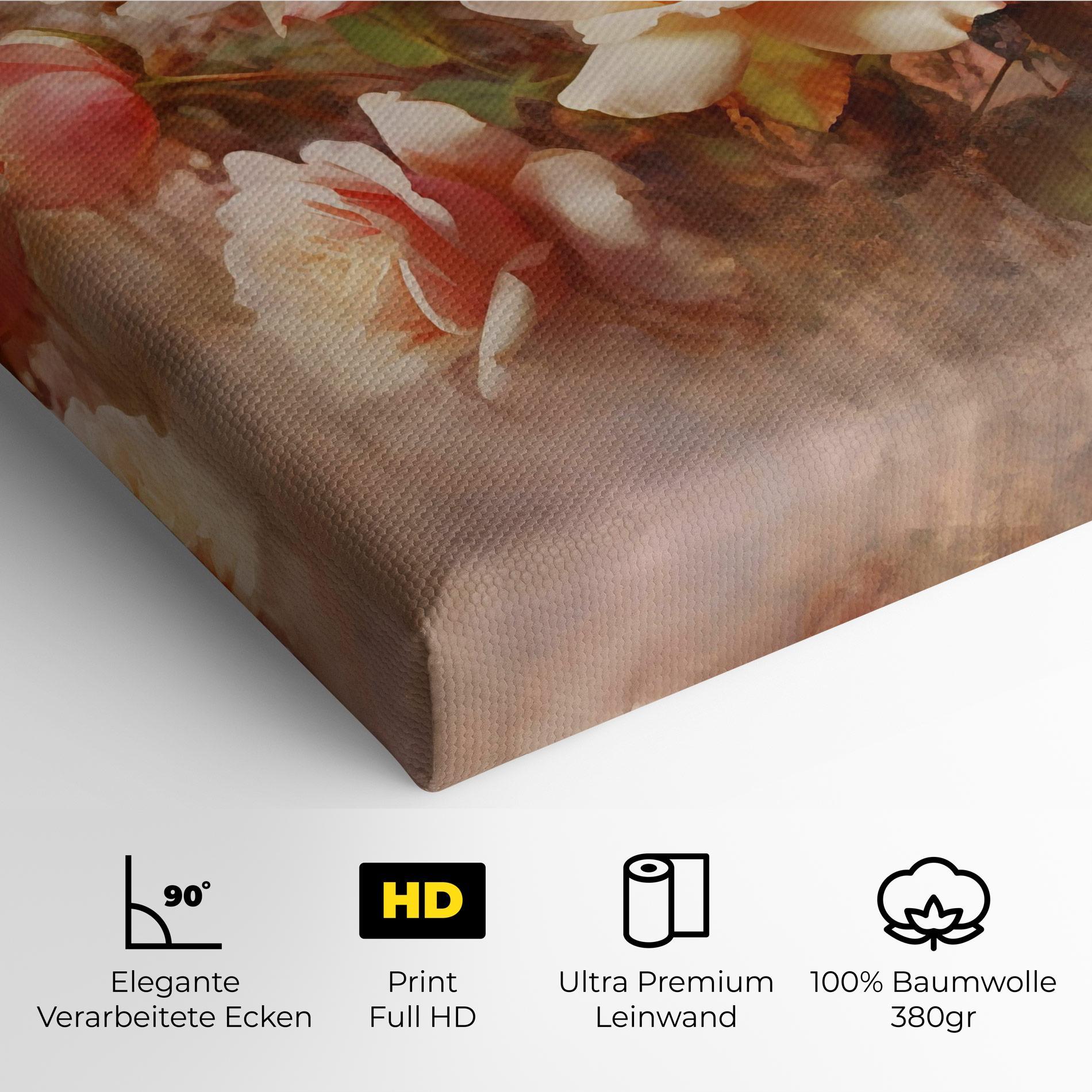 Leinwandbild Roses Bouquet Painting mockup 4