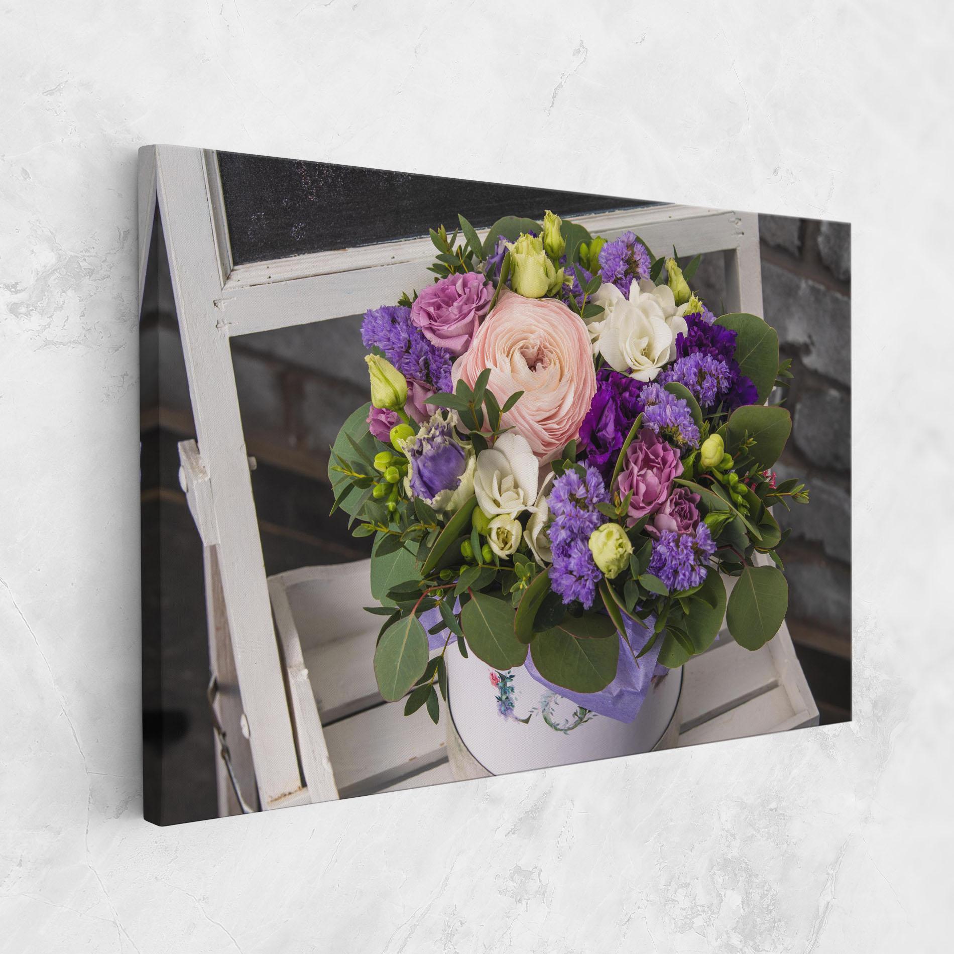 Leinwandbild Big Pink Rose Bouquet mockup 1