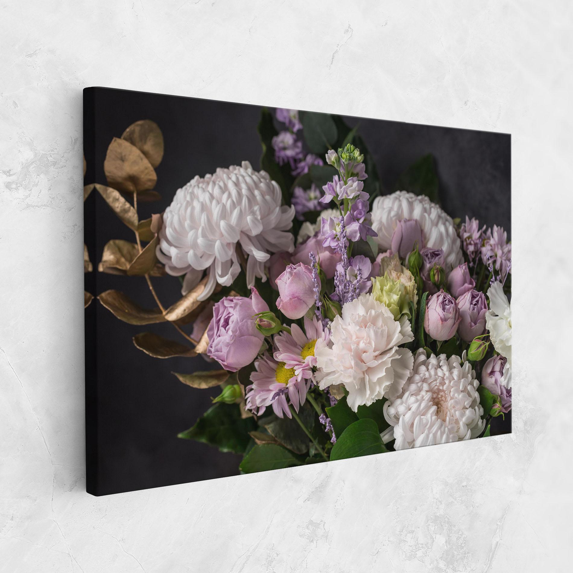 Leinwandbild Pastel Purple Bouquet mockup 1