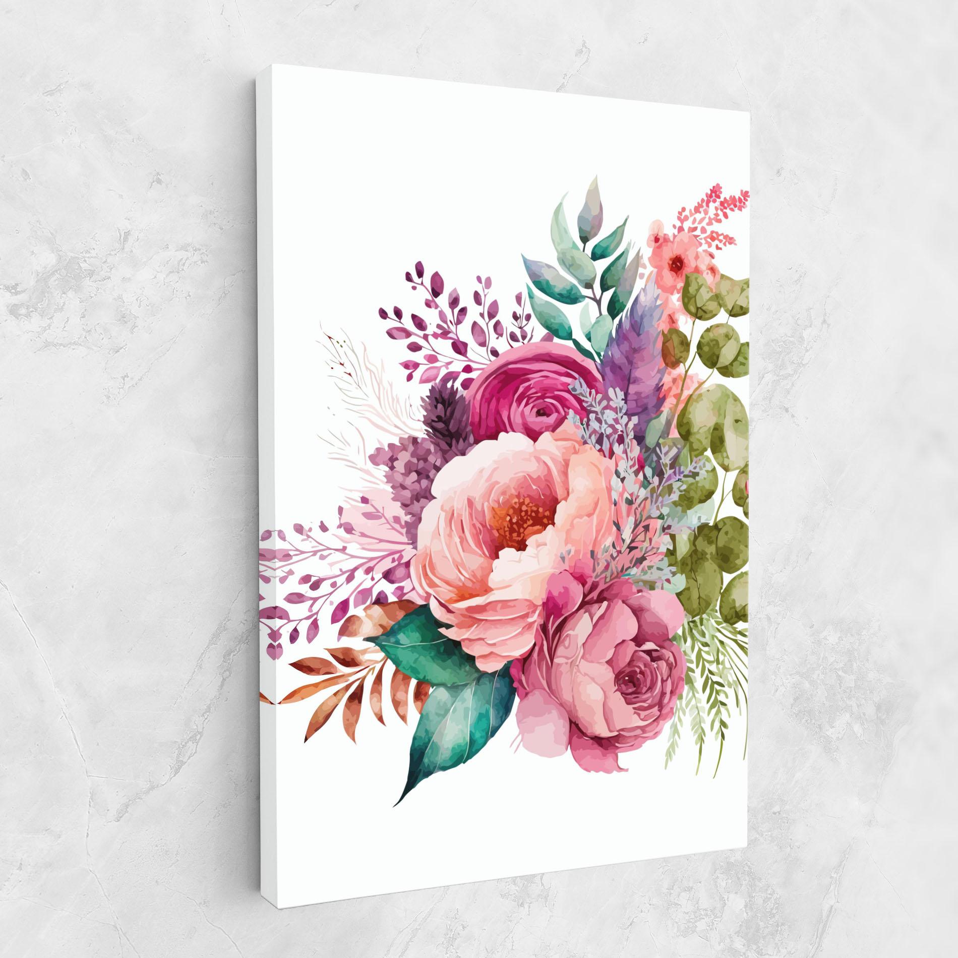 Leinwandbild Bouquet Of Pink Roses mockup 1