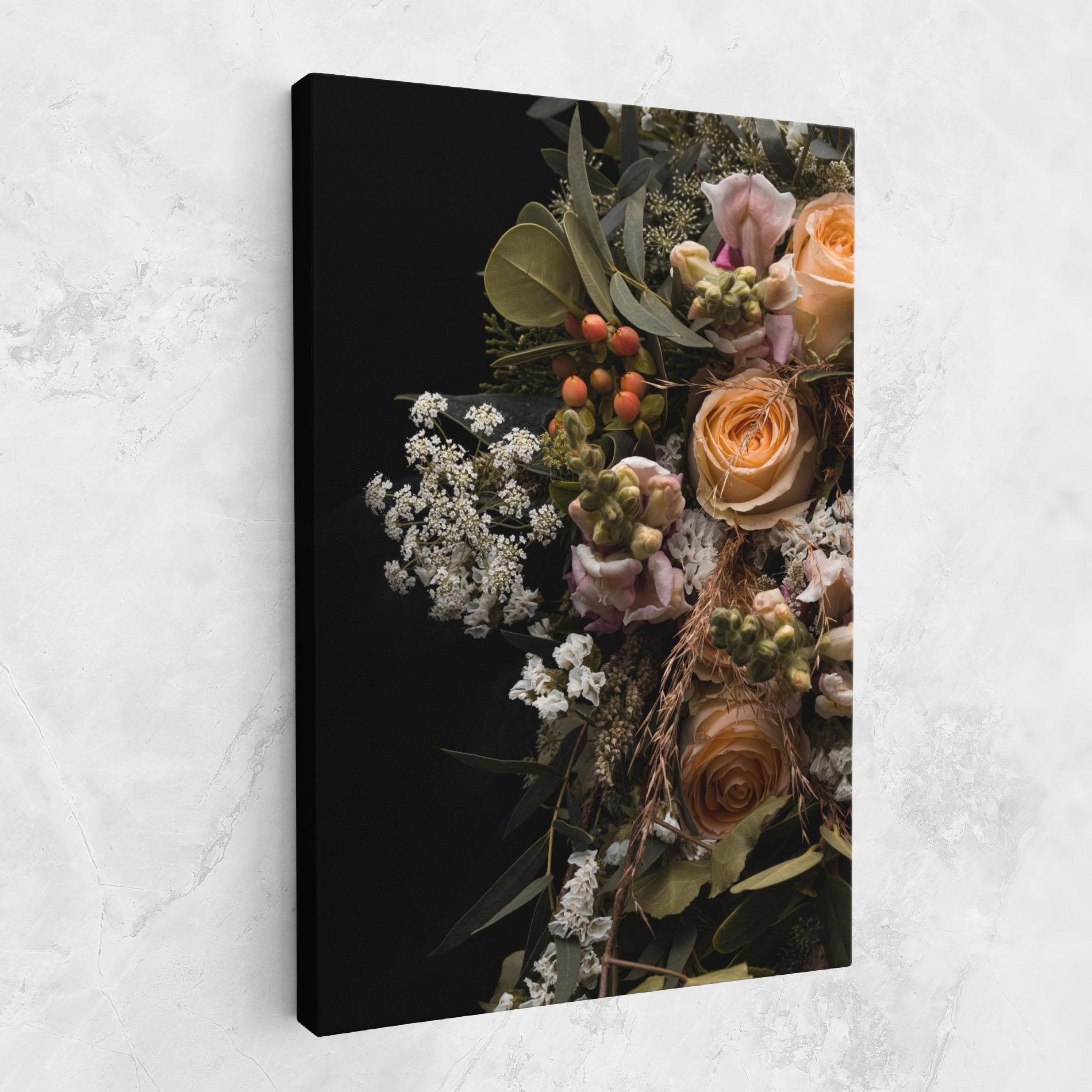 Leinwandbild Dark Flower Bouquet mockup 1