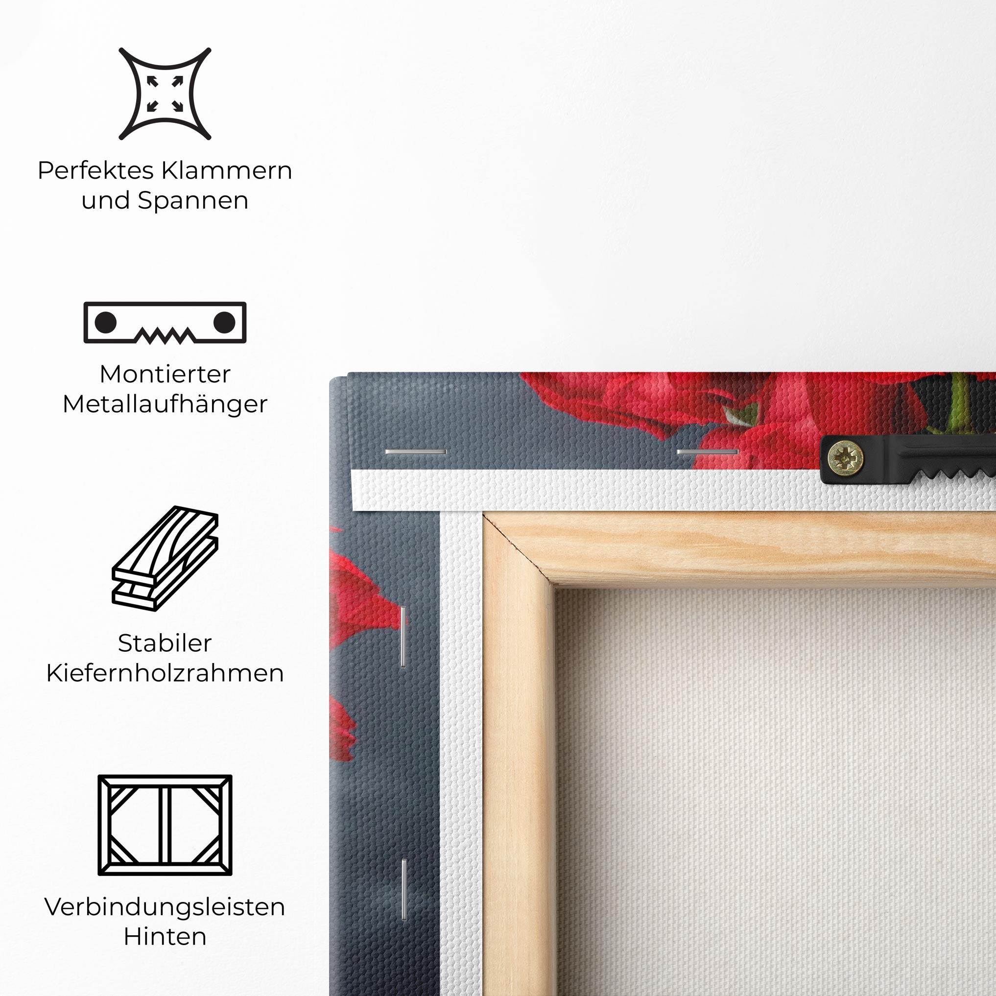 Leinwandbild Beautiful Red Roses Bouquet mockup 5