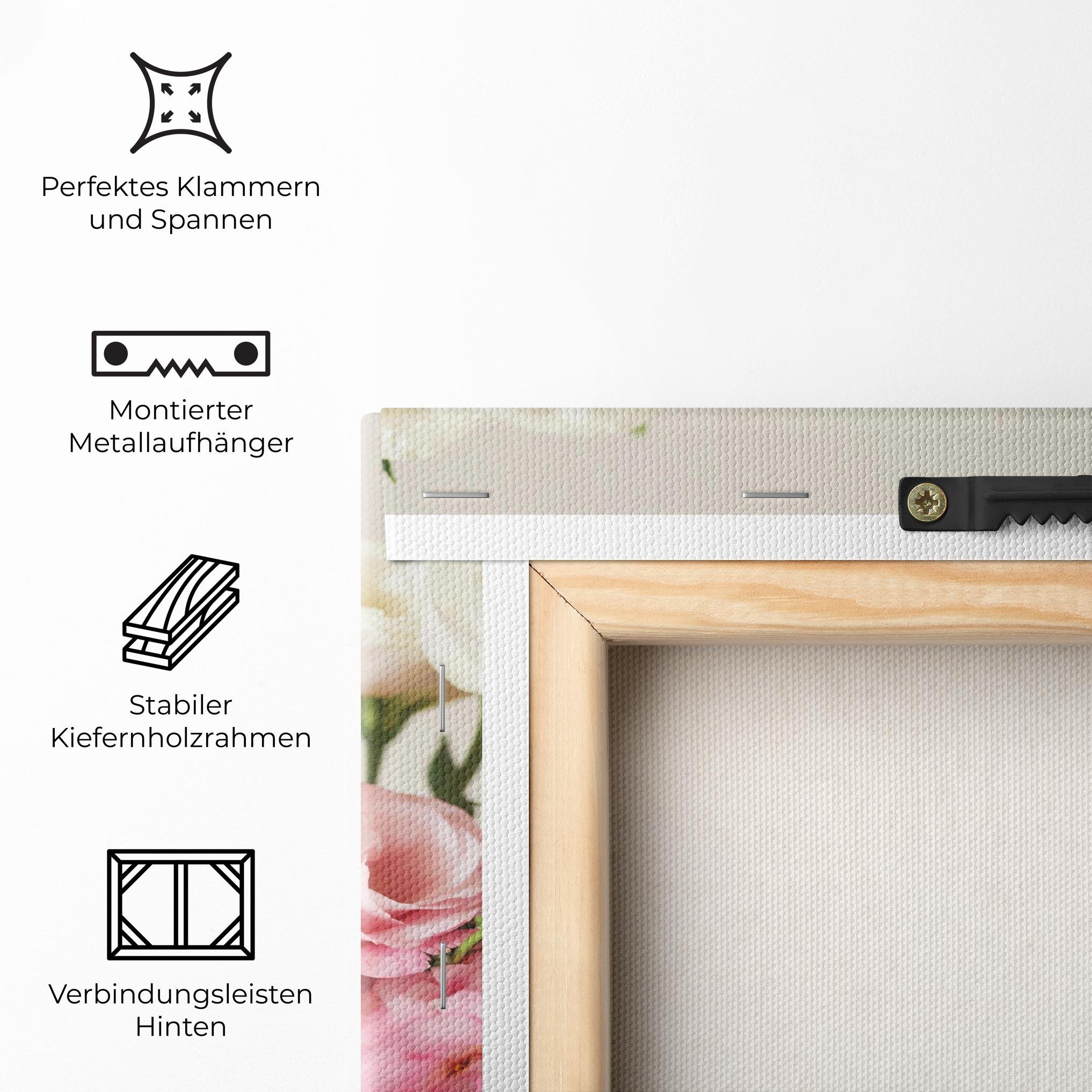 Leinwandbild Cute Pink Flowers mockup 5