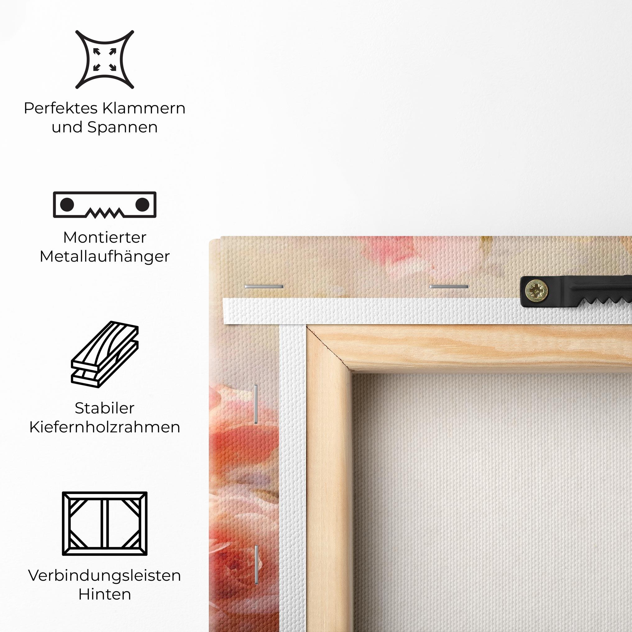 Leinwandbild Roses Bouquet Painting mockup 5