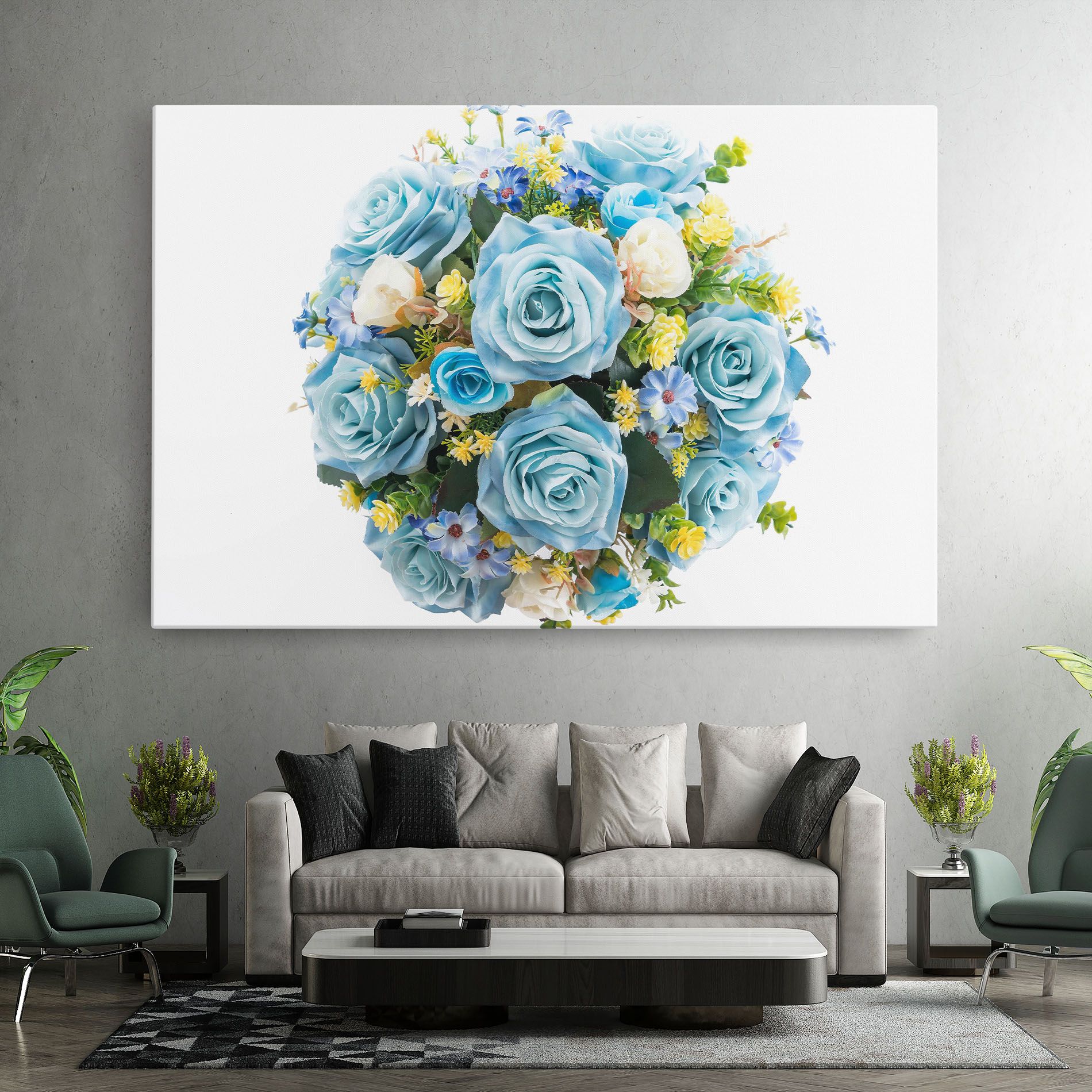 Blue Roses Bouquet mockup 7