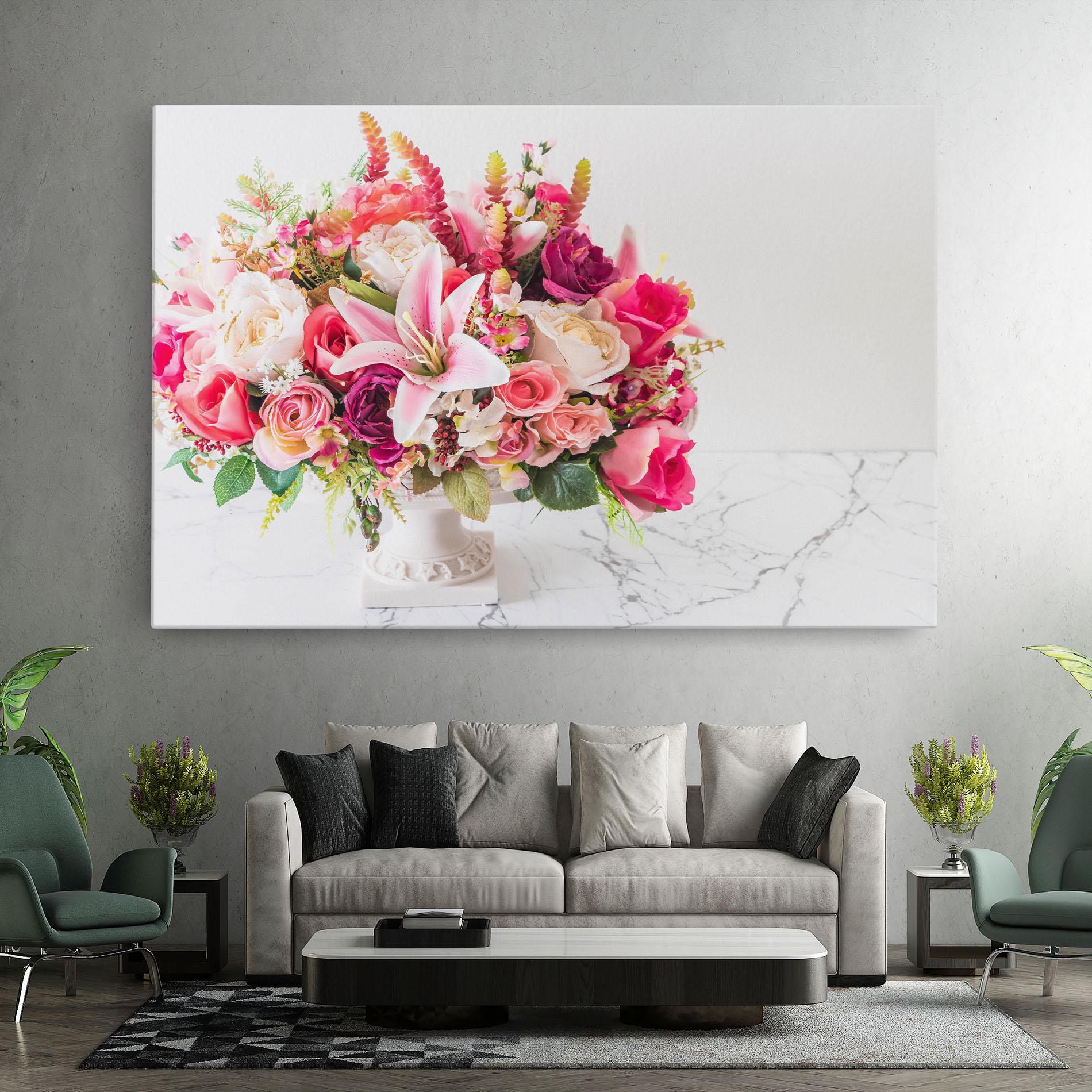 Leinwandbild Bouquet Flowers Vase mockup 7