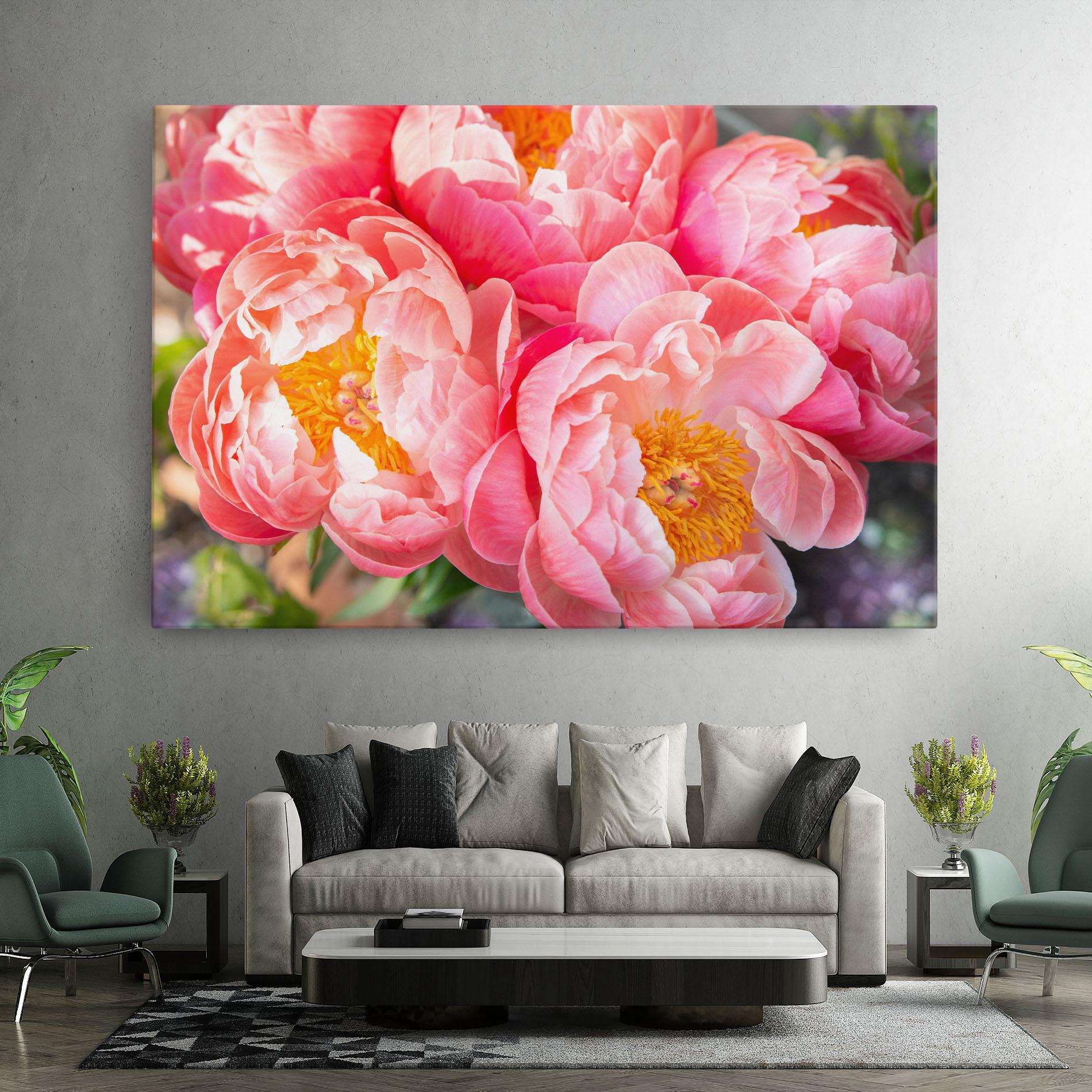 Leinwandbild Opened Peonies Bouquet mockup 7