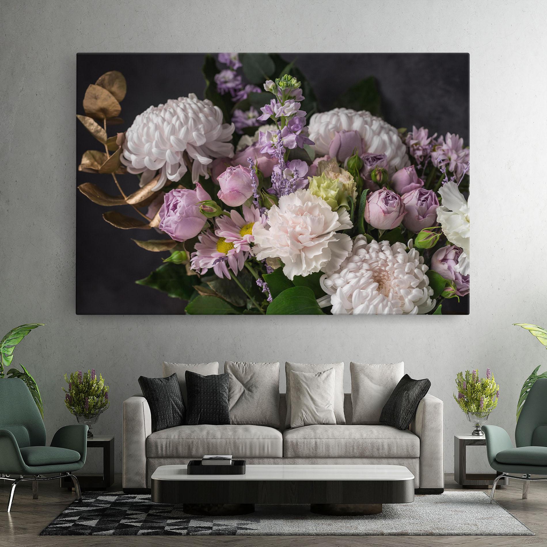 Leinwandbild Pastel Purple Bouquet mockup 7