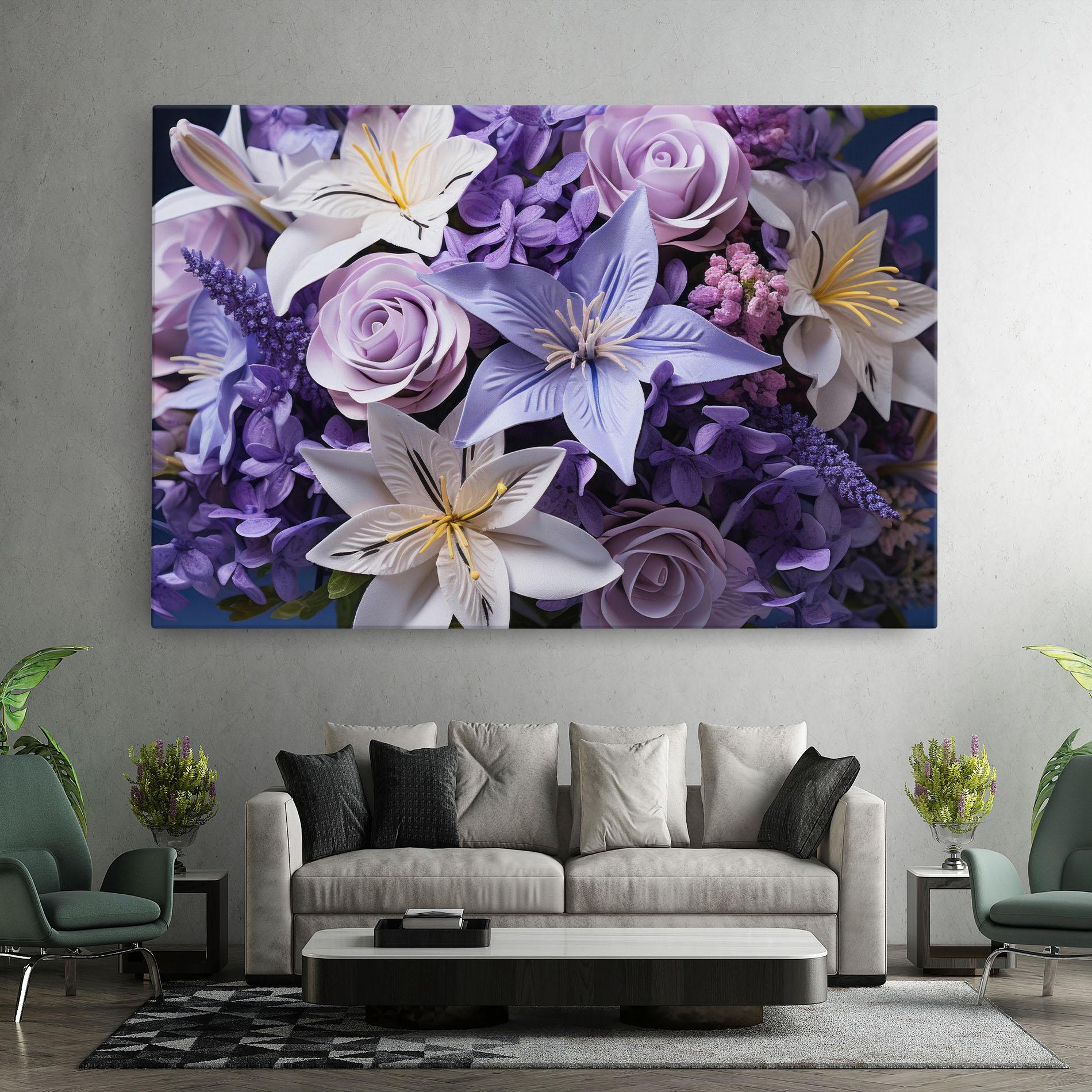 Leinwandbild Purple Cute Bouquet mockup 7