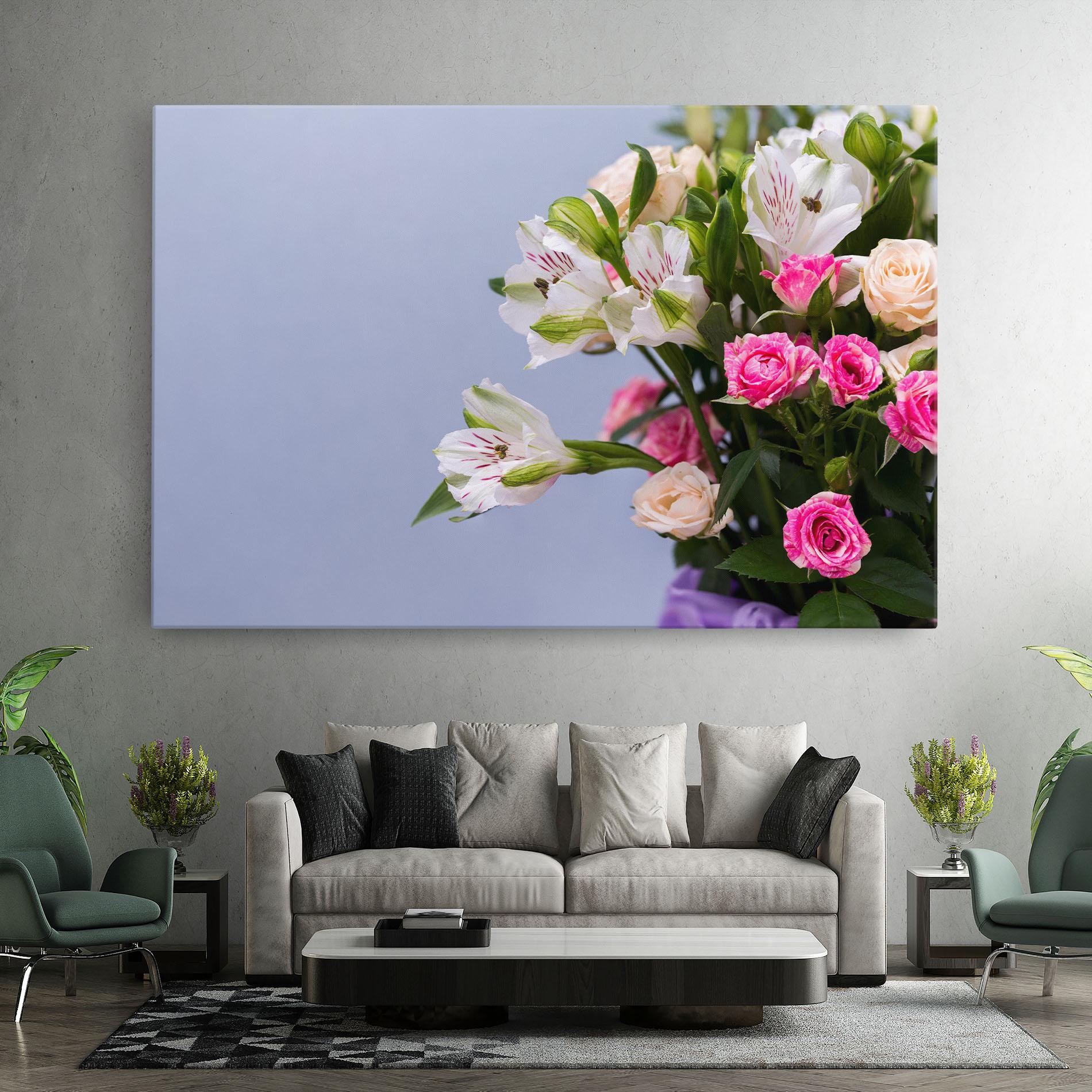 Leinwandbild White Pink Bouquet mockup 7
