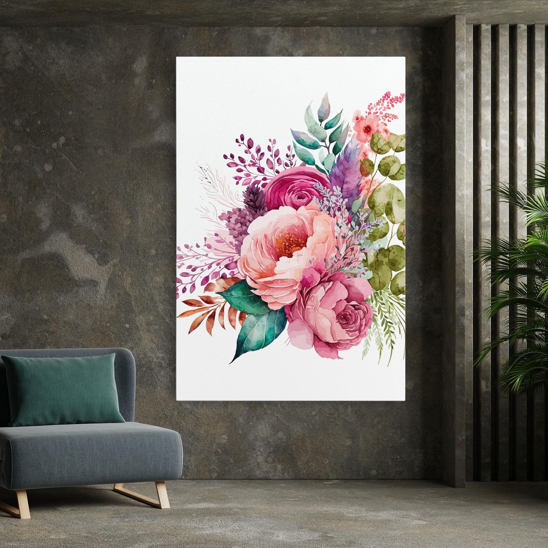 Leinwandbild Bouquet Of Pink Roses mockup 7