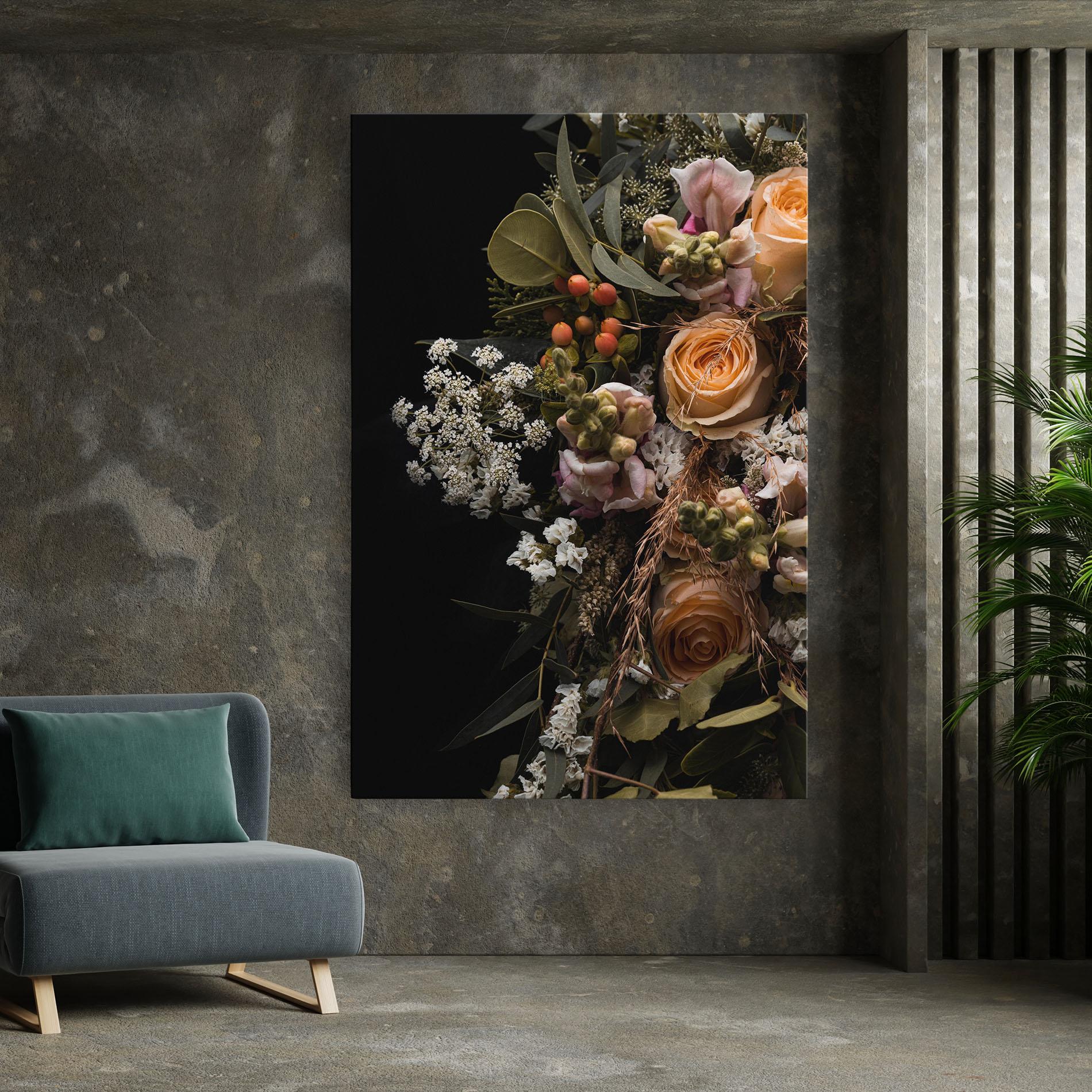 Leinwandbild Dark Flower Bouquet mockup 7