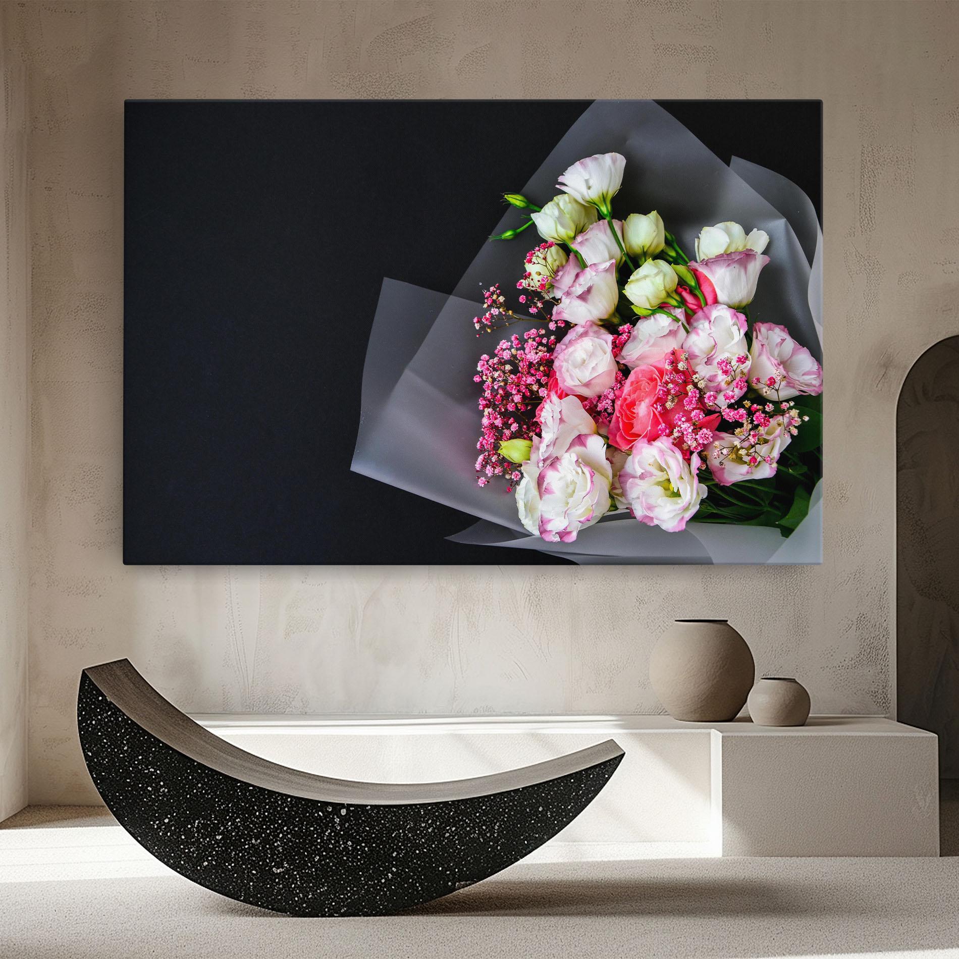 Leinwandbild Cute Roses Bouquet mockup 8