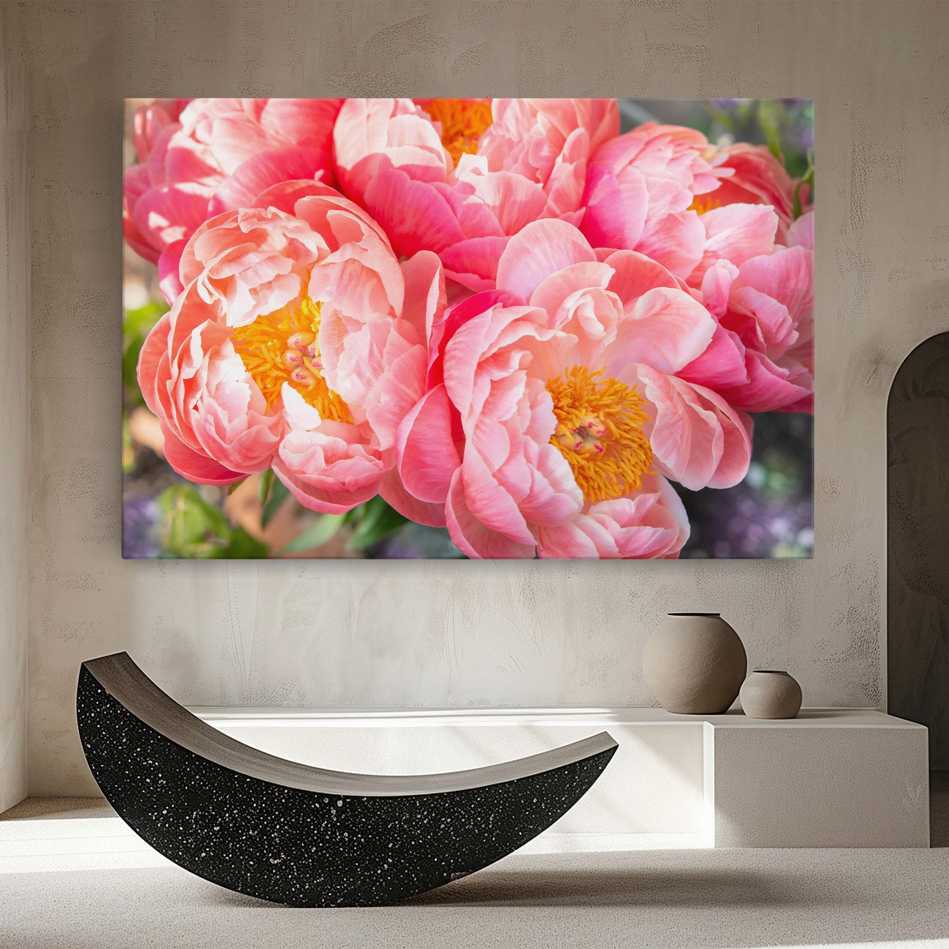 Leinwandbild Opened Peonies Bouquet mockup 8