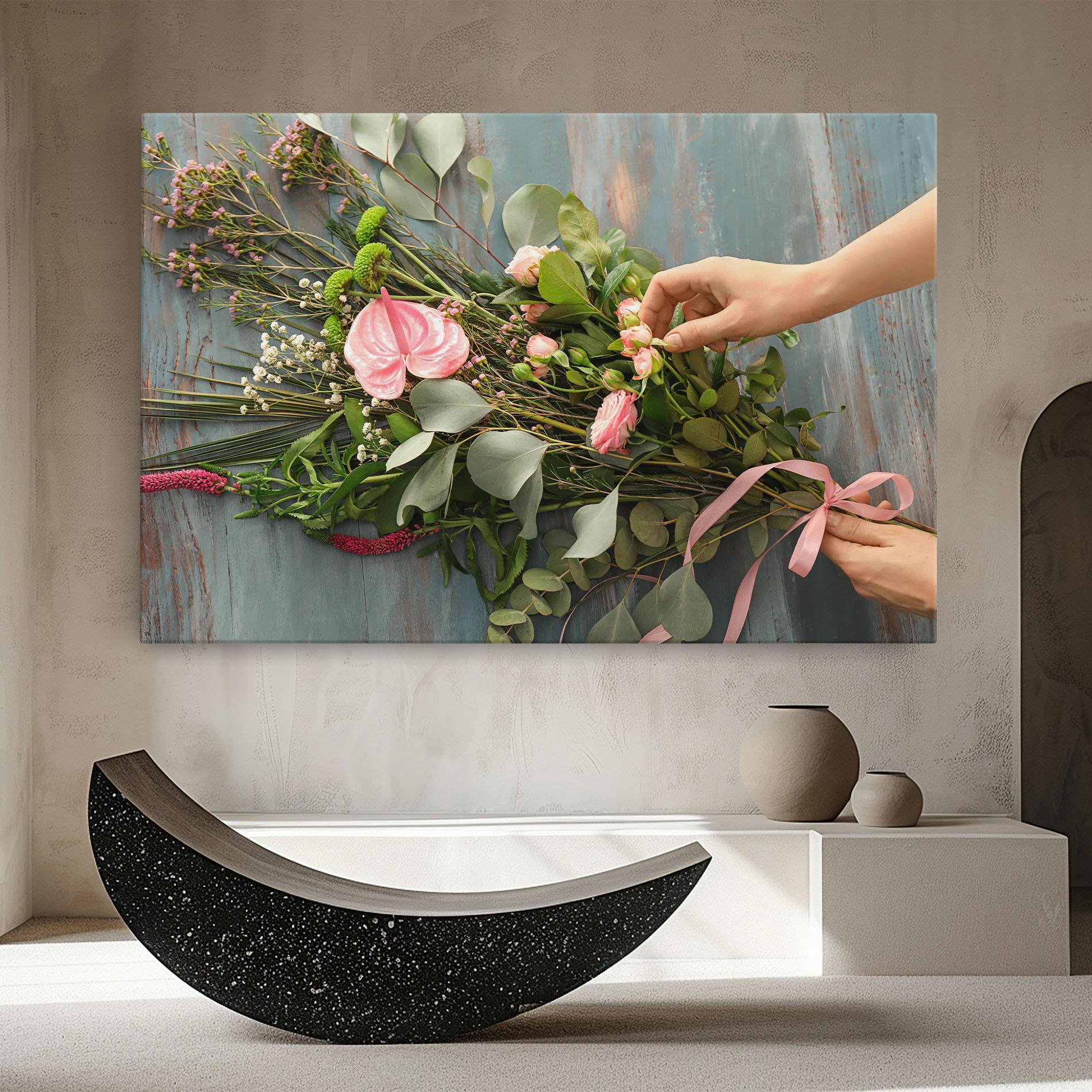 Leinwandbild Preparing Bouquet mockup 8