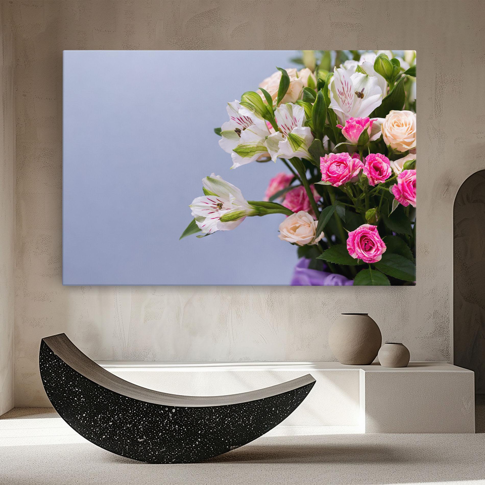 Leinwandbild White Pink Bouquet mockup 8