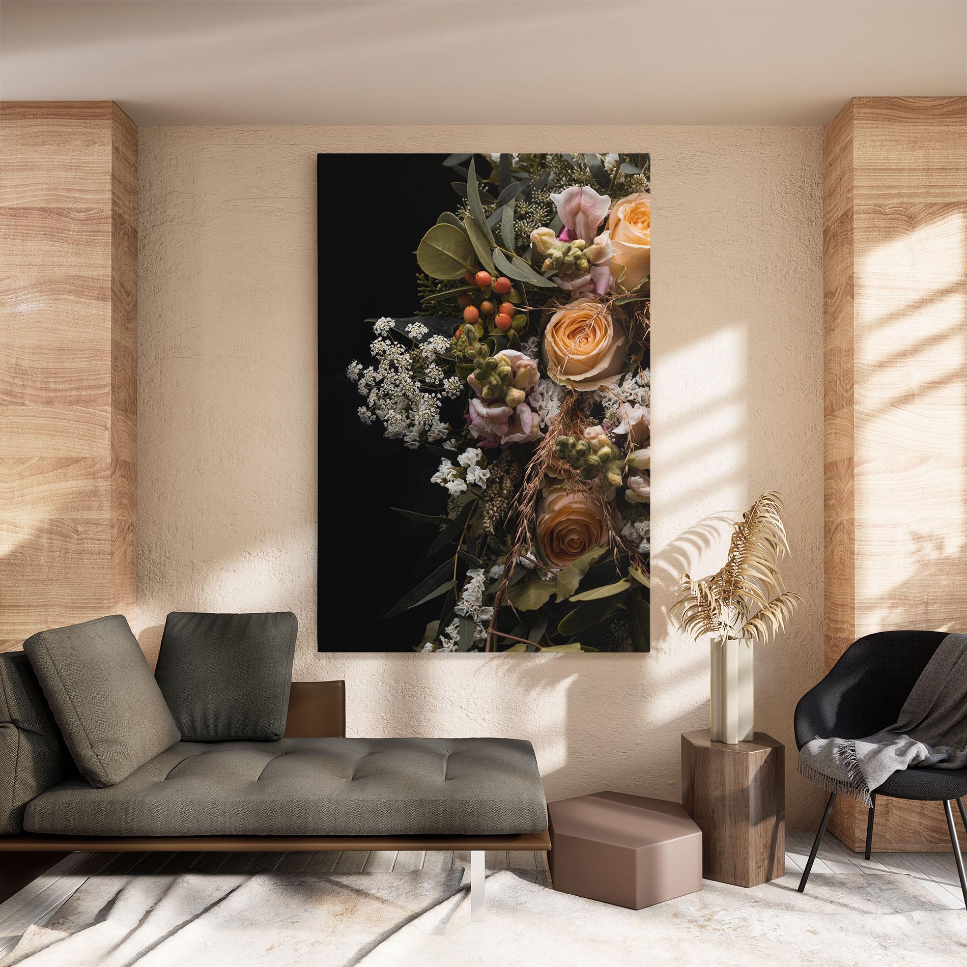 Leinwandbild Dark Flower Bouquet mockup 8