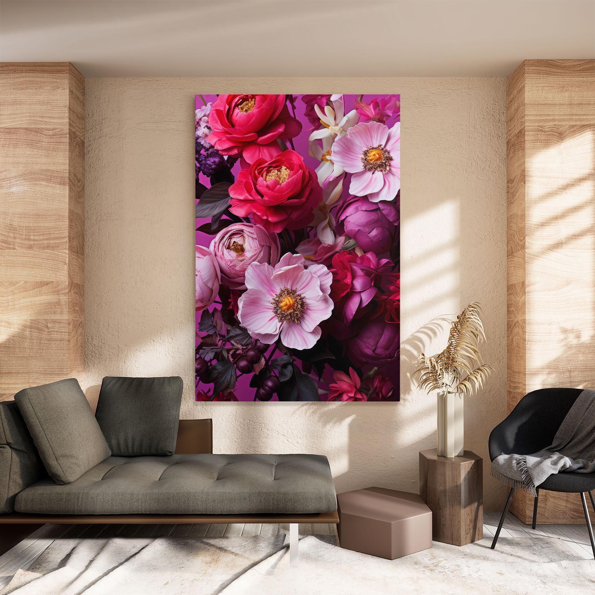 Leinwandbild Pink Red Bouquet mockup 8