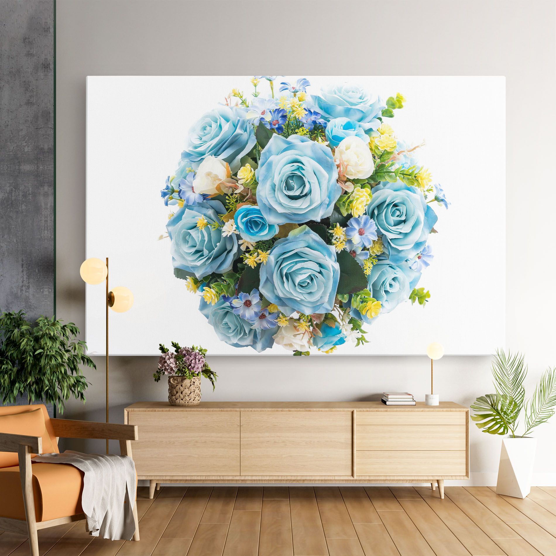 Blue Roses Bouquet mockup 9