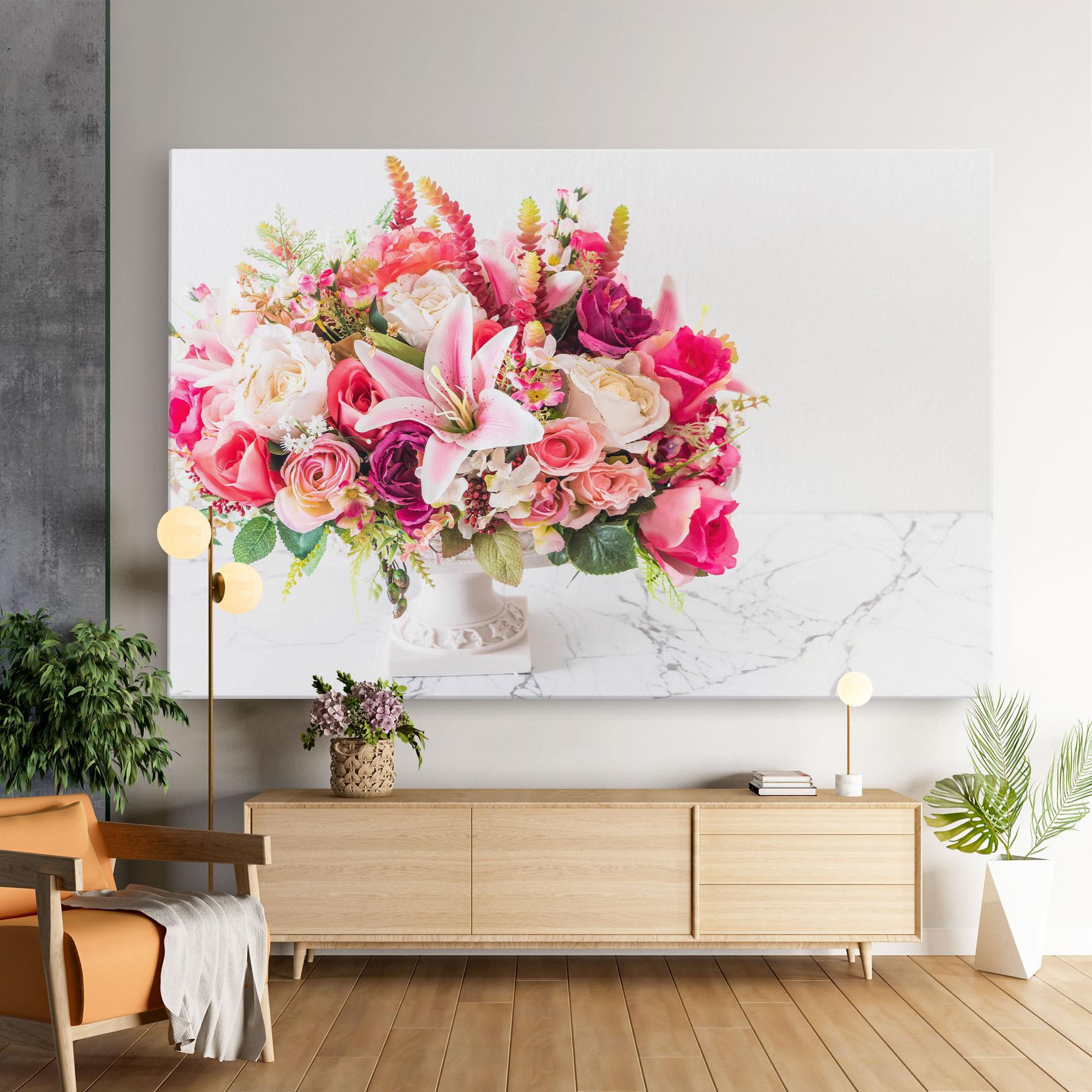 Leinwandbild Bouquet Flowers Vase mockup 9