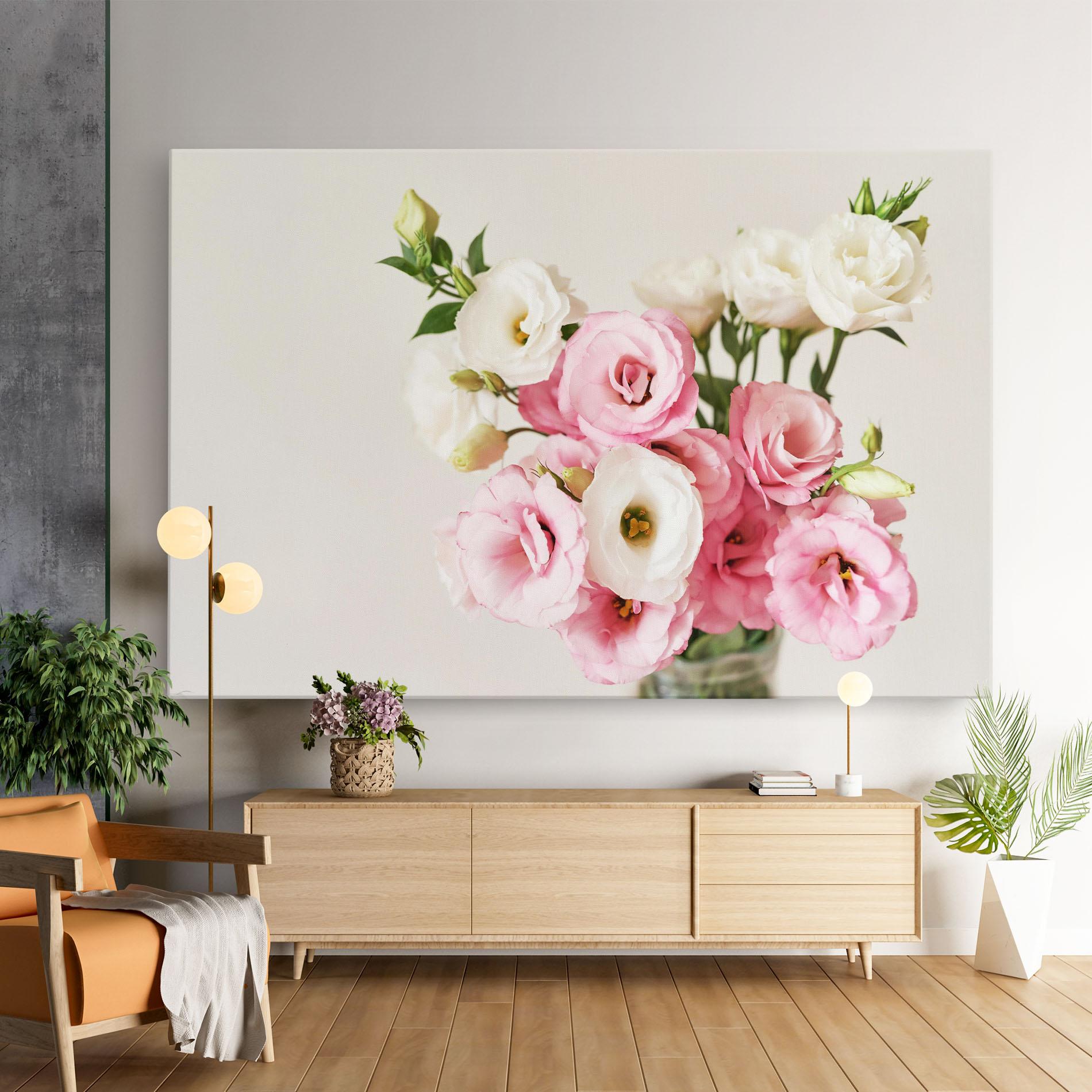 Leinwandbild Cute Pink Flowers mockup 9