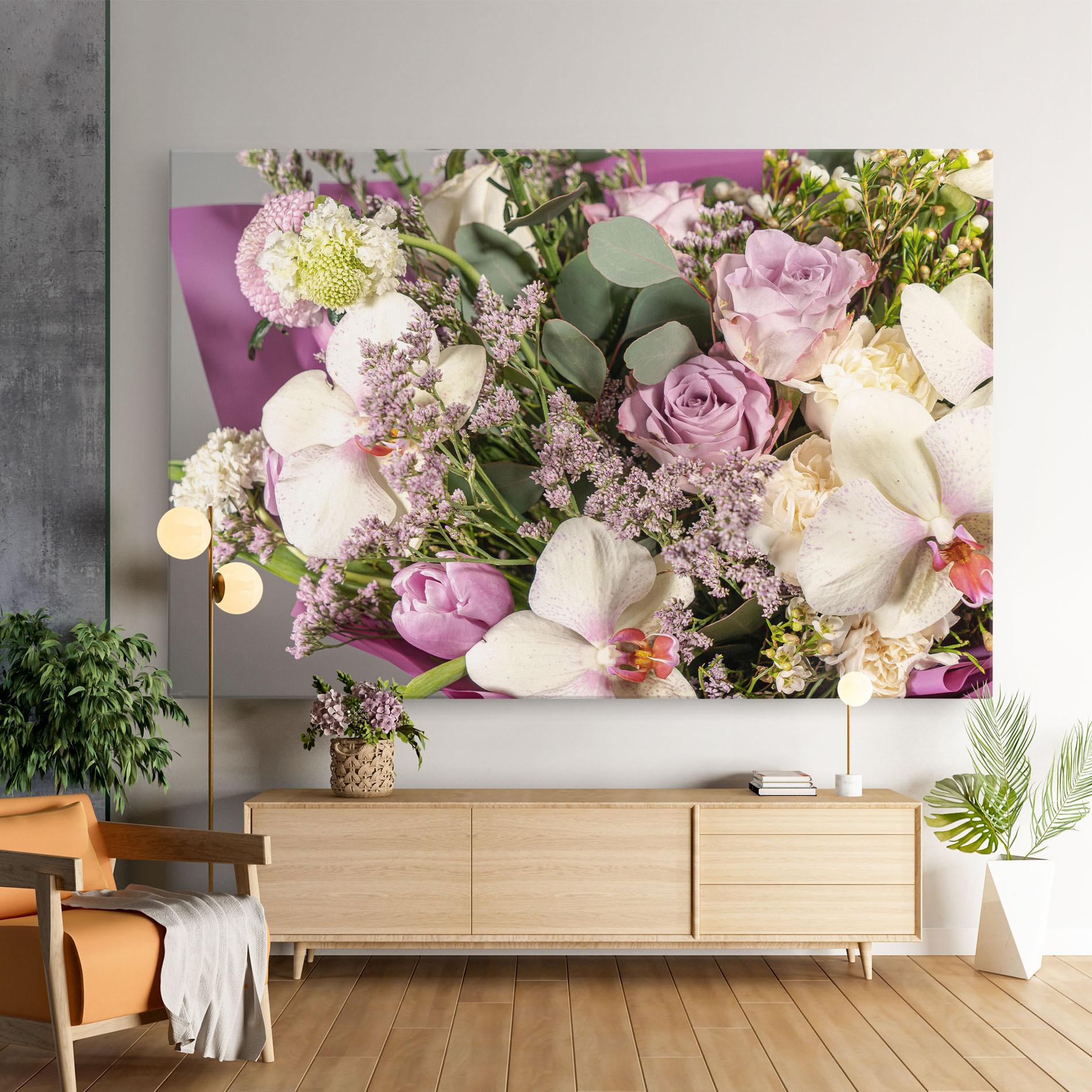 Leinwandbild Cute Purple Bouquet mockup 9