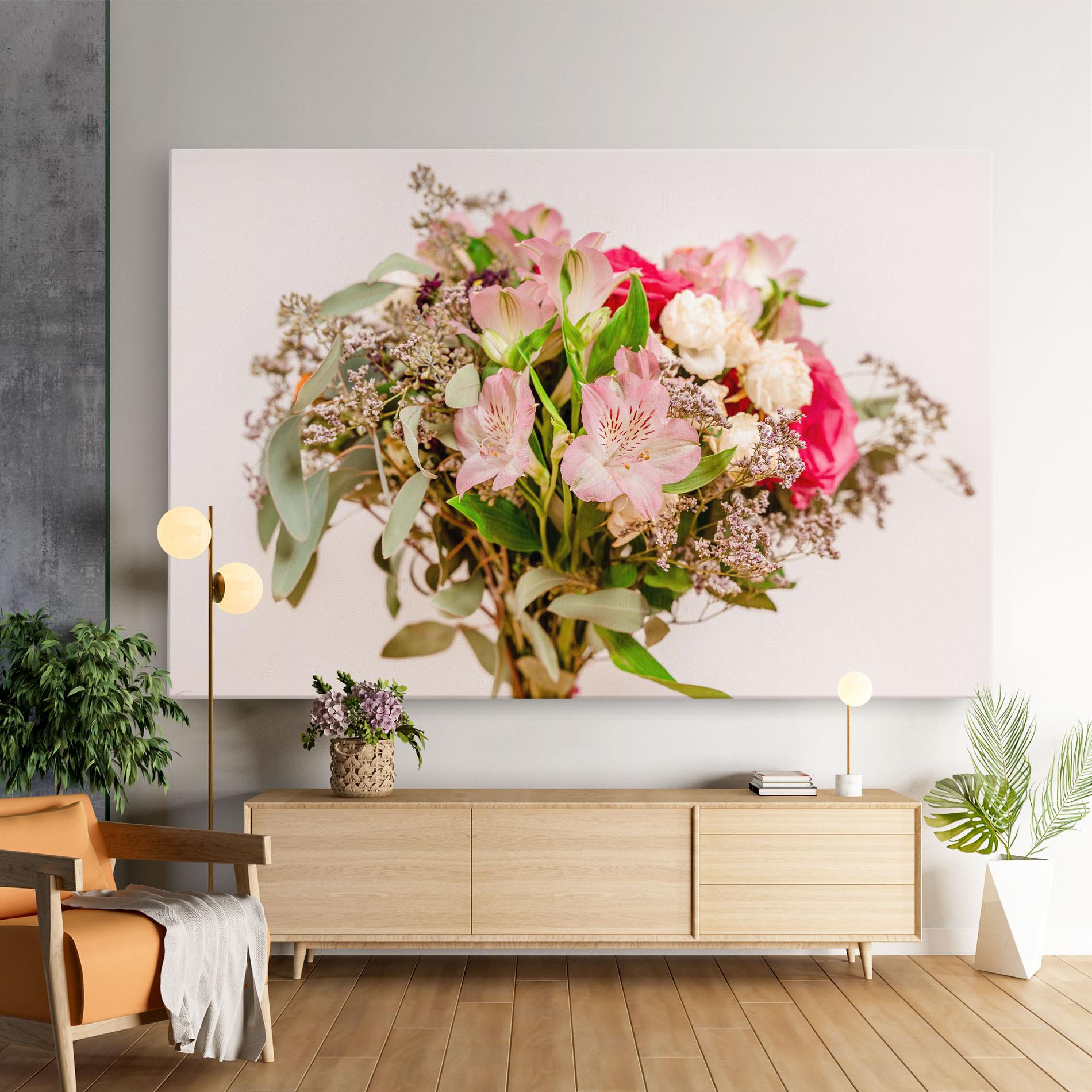 Leinwandbild Girly Pink Bouquet mockup 9