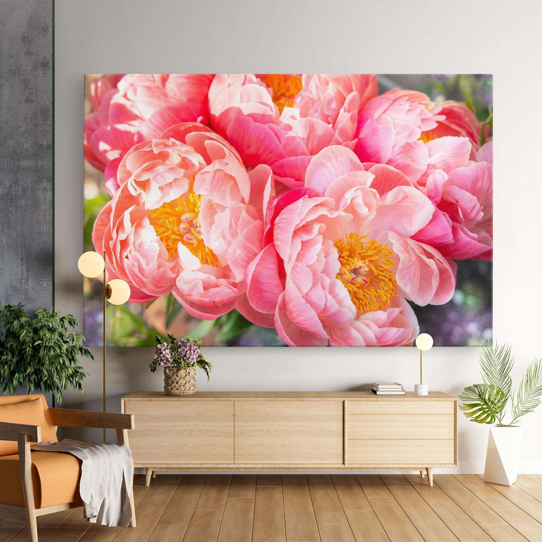 Leinwandbild Opened Peonies Bouquet mockup 9