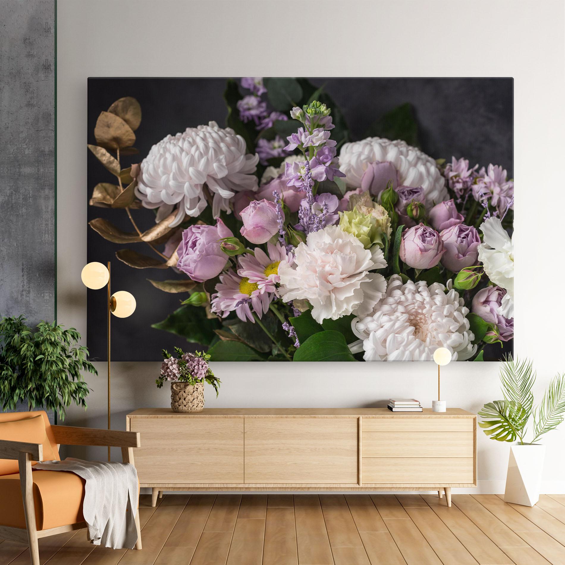 Leinwandbild Pastel Purple Bouquet mockup 9