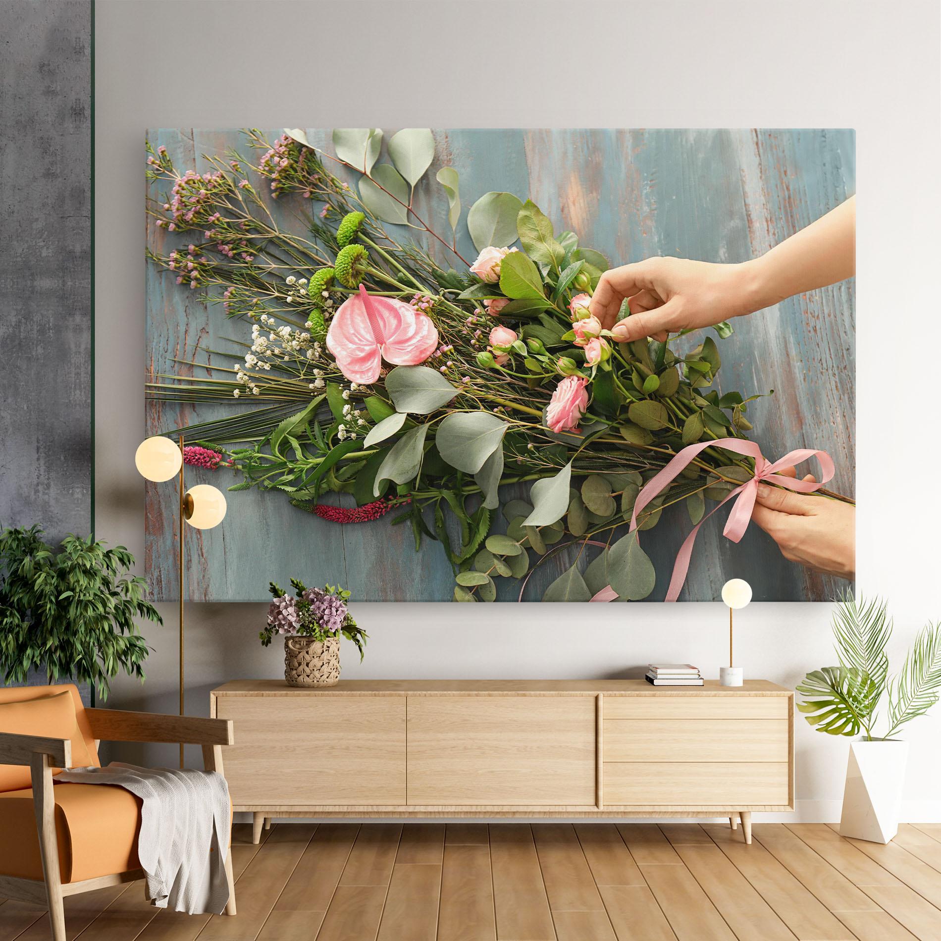 Leinwandbild Preparing Bouquet mockup 9