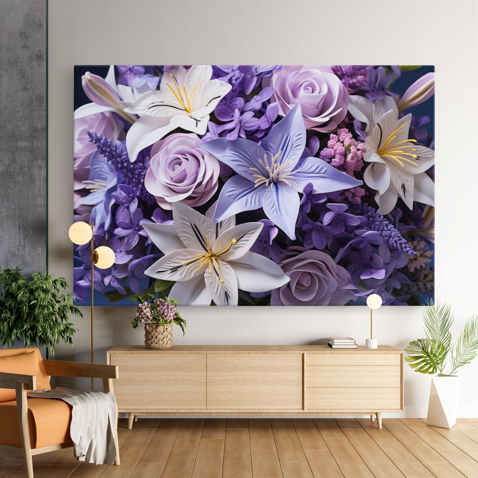 Leinwandbild Purple Cute Bouquet mockup 9