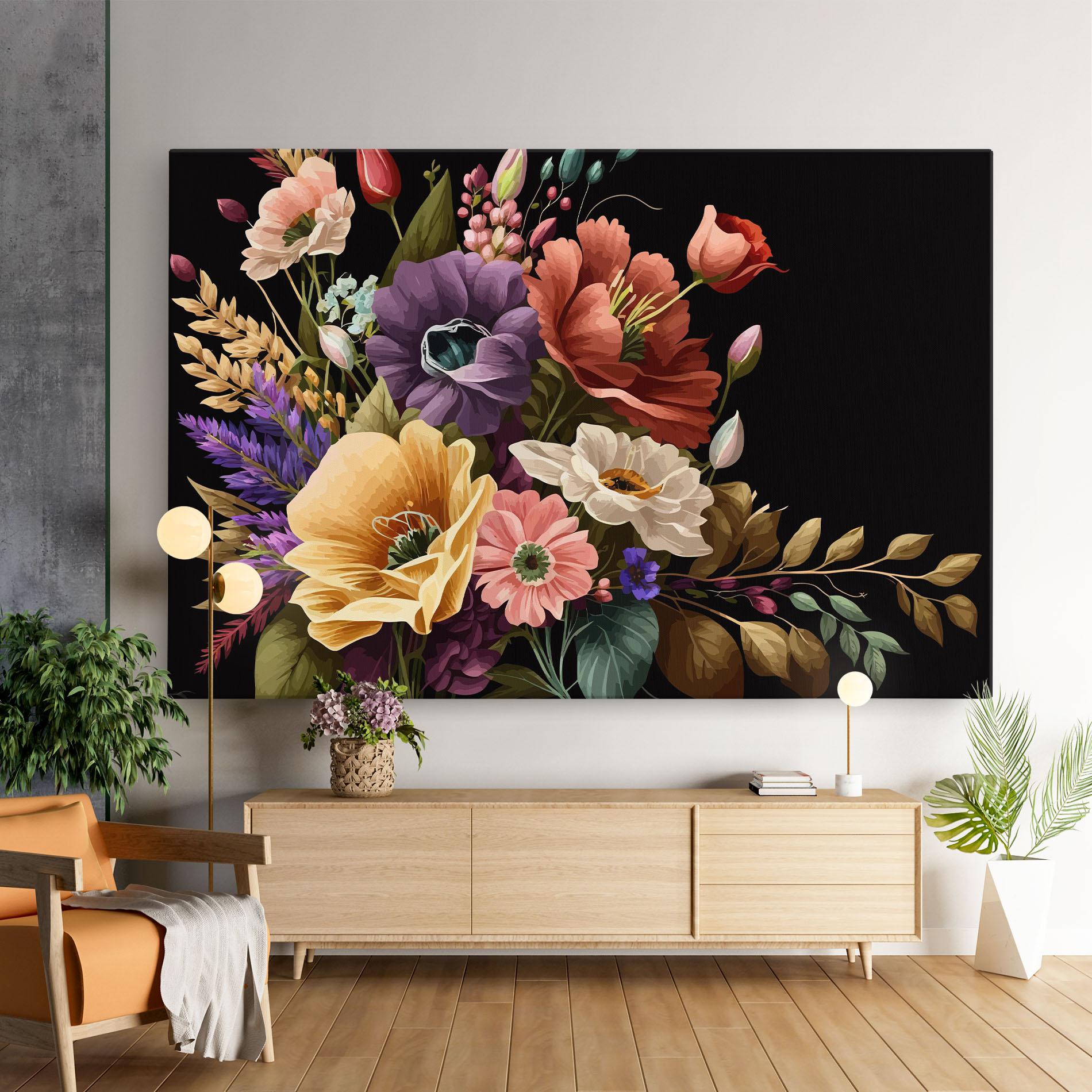 Leinwandbild Vintage Bouquet Art mockup 9
