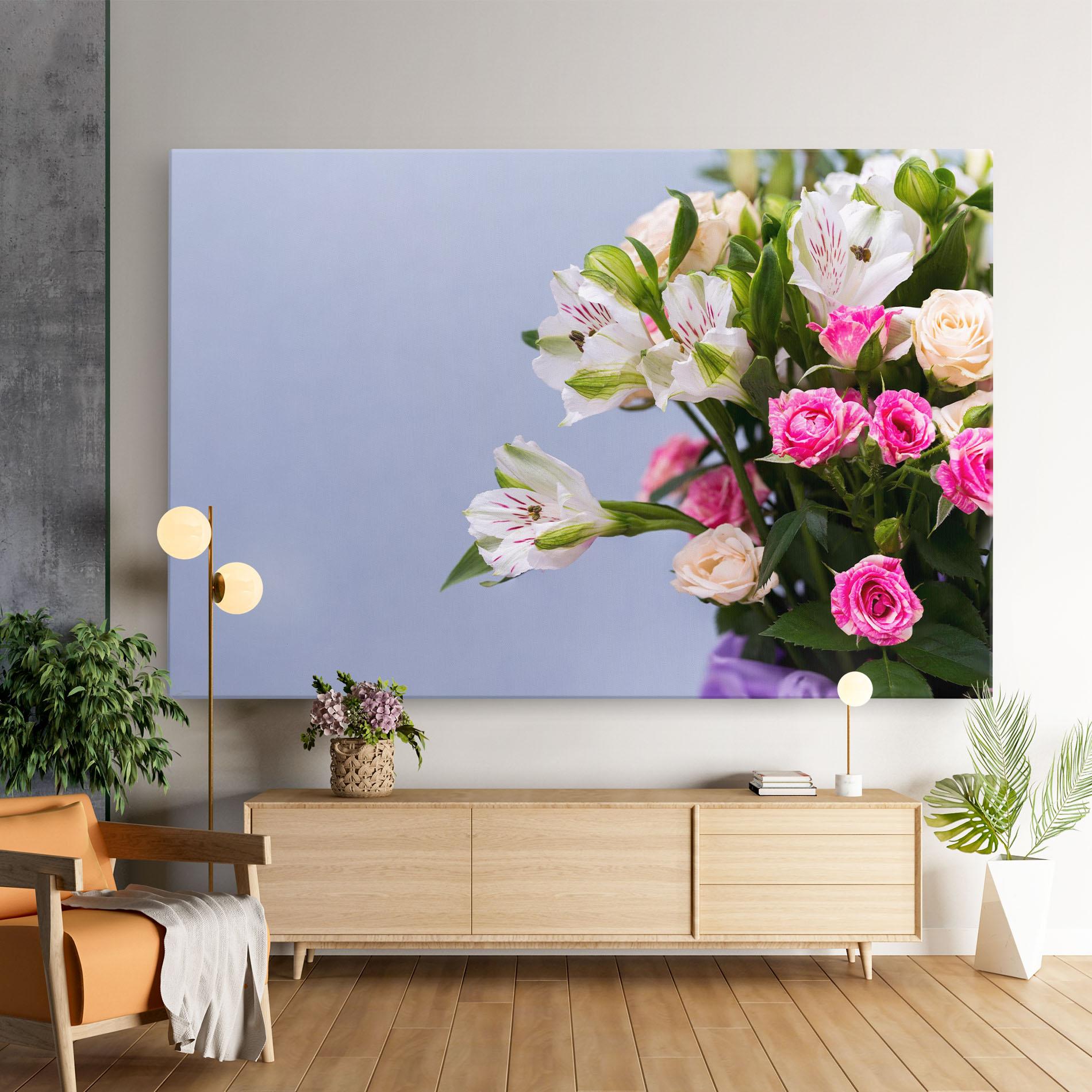 Leinwandbild White Pink Bouquet mockup 9