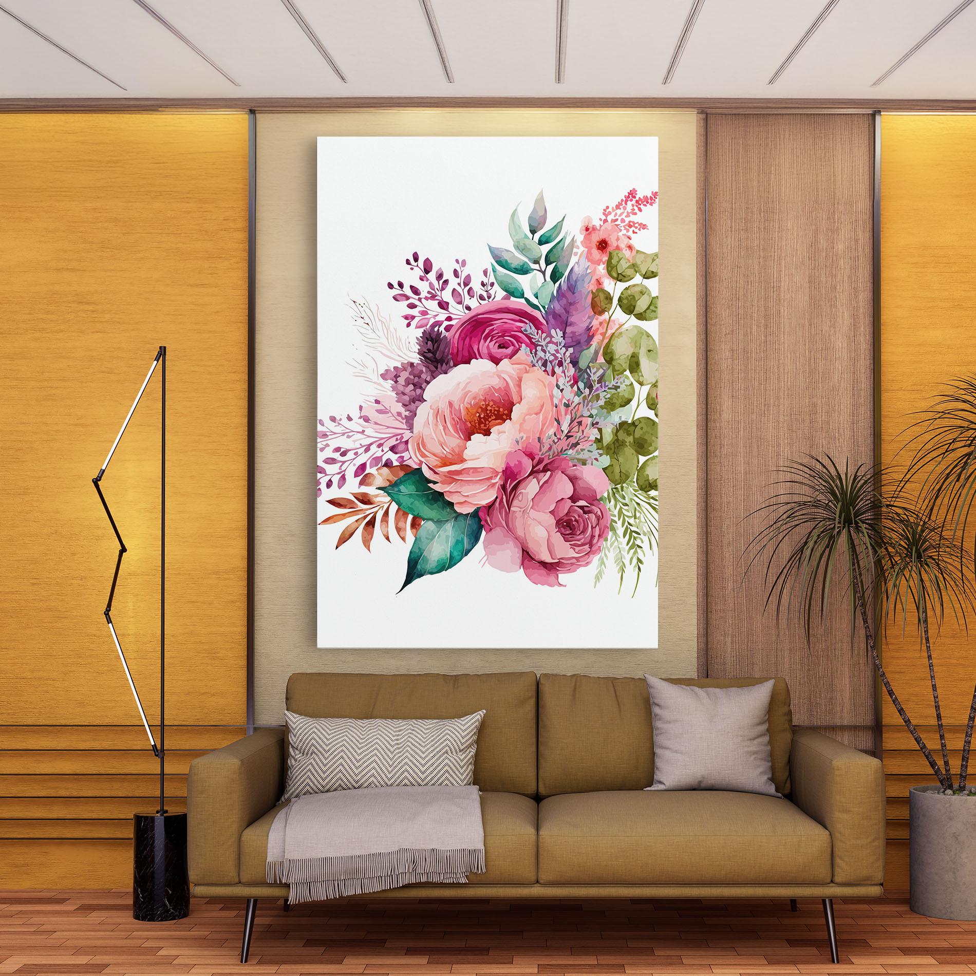 Leinwandbild Bouquet Of Pink Roses mockup 9