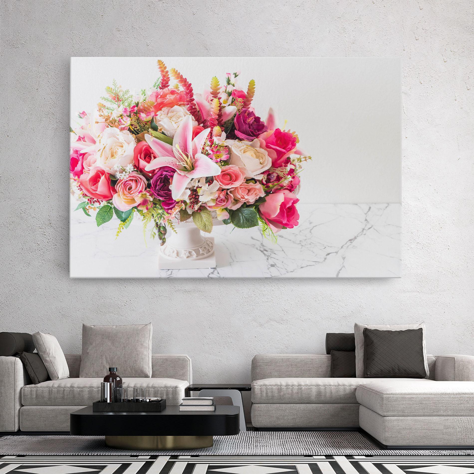 Leinwandbild Bouquet Flowers Vase mockup 2