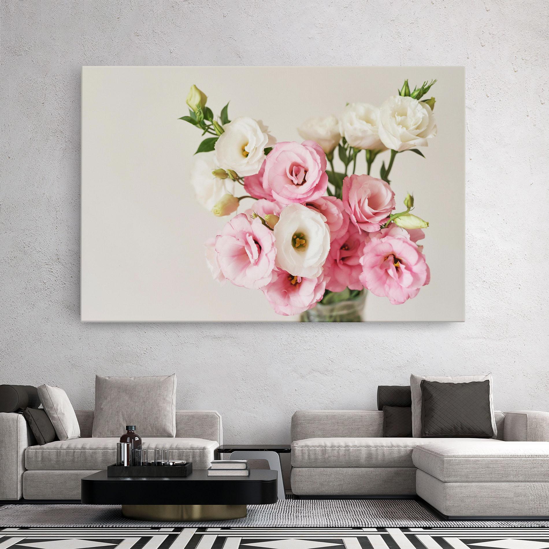 Leinwandbild Cute Pink Flowers mockup 2