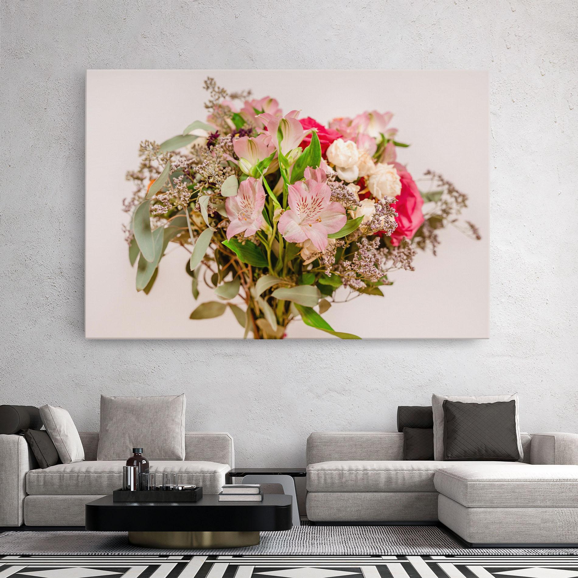 Leinwandbild Girly Pink Bouquet mockup 2
