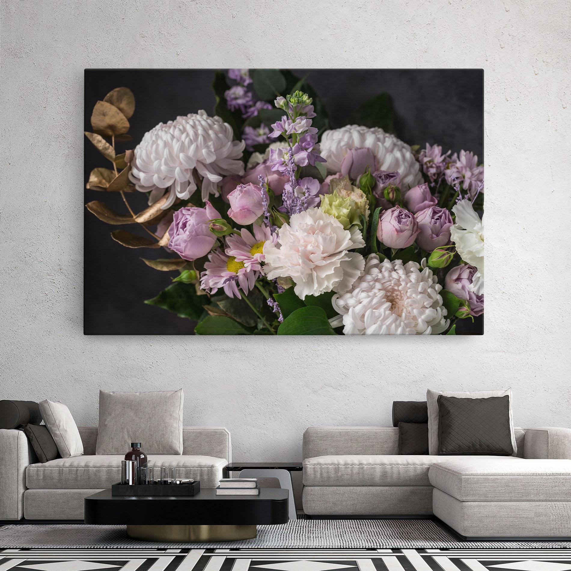 Leinwandbild Pastel Purple Bouquet mockup 2